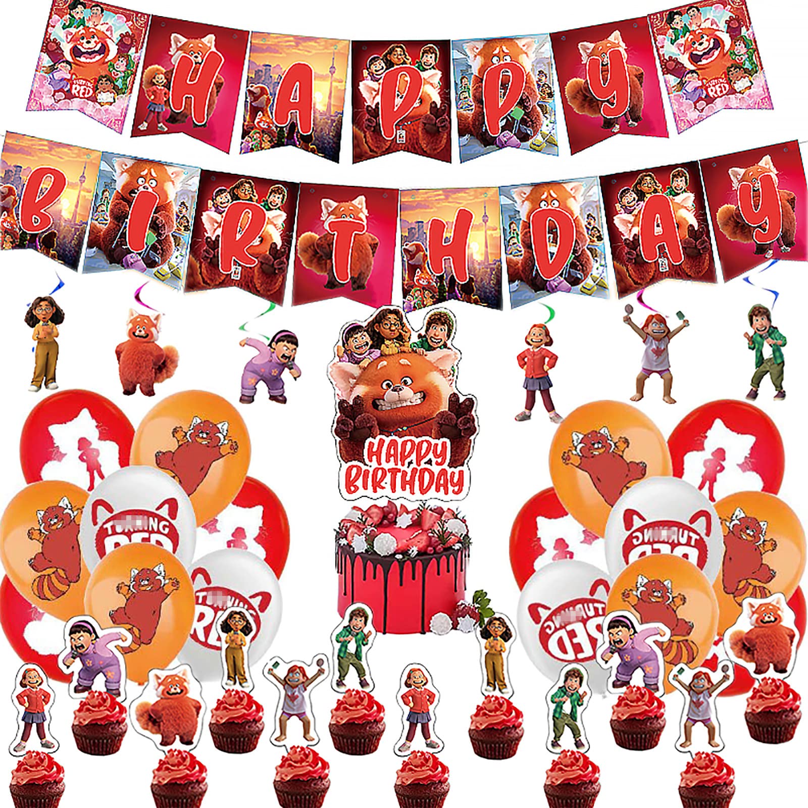 Buy Turning Red Movie Party Supplies Turning Red Panda Themed Birthday 