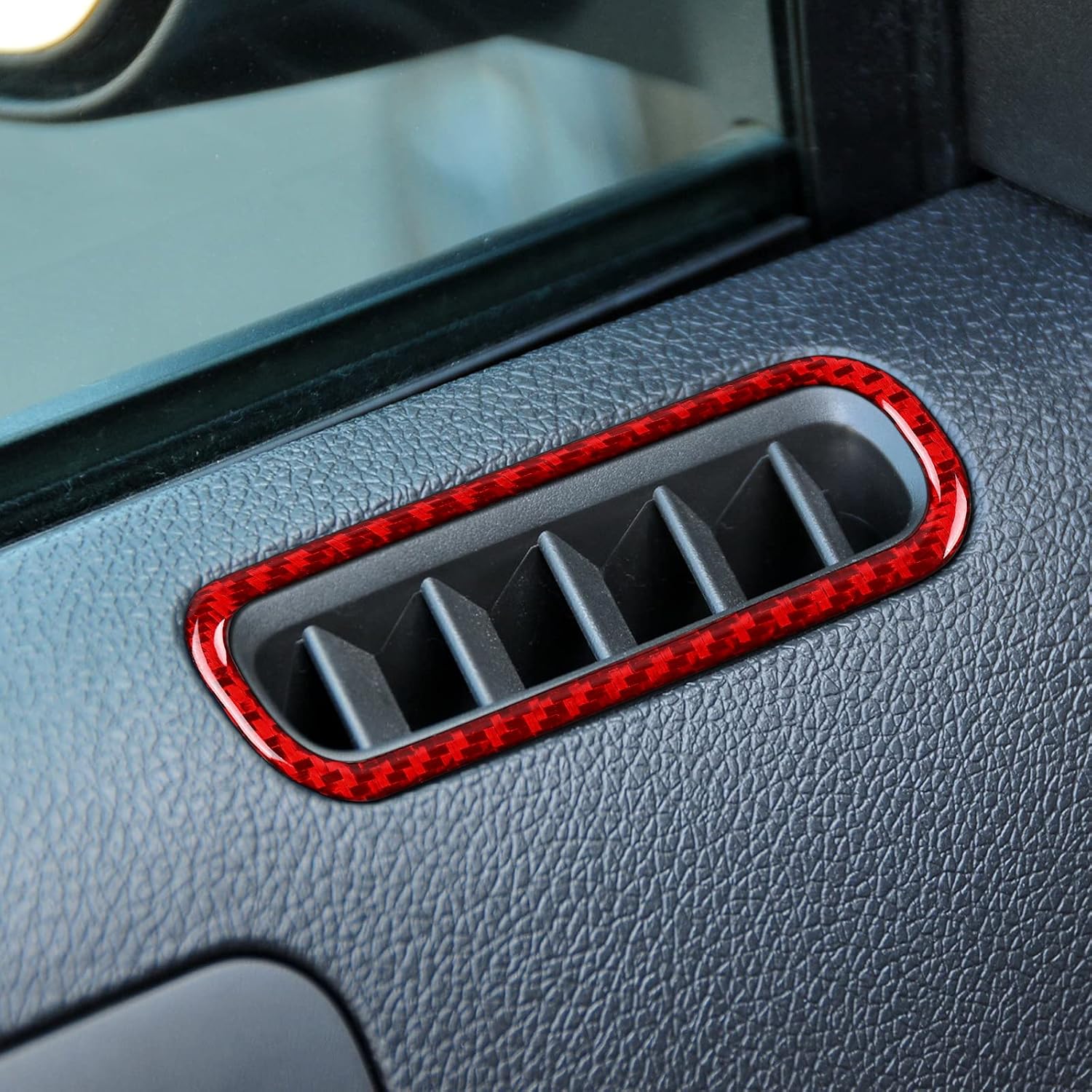 Car Side Air Outlet Vent Sticker Carbon Fiber Decal Interior Trim Cover for Ford Mustang GT Shelby 2009 2010 2011 2012 2013 2014 Accessories
