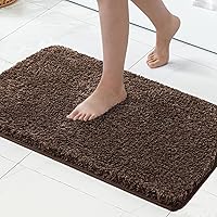 Vista 27 de MIULEE Alfombras de baño naranjas en forma de U, de microfibra suave y absorbente, antideslizantes, de secado rápido, esponjosas, para base