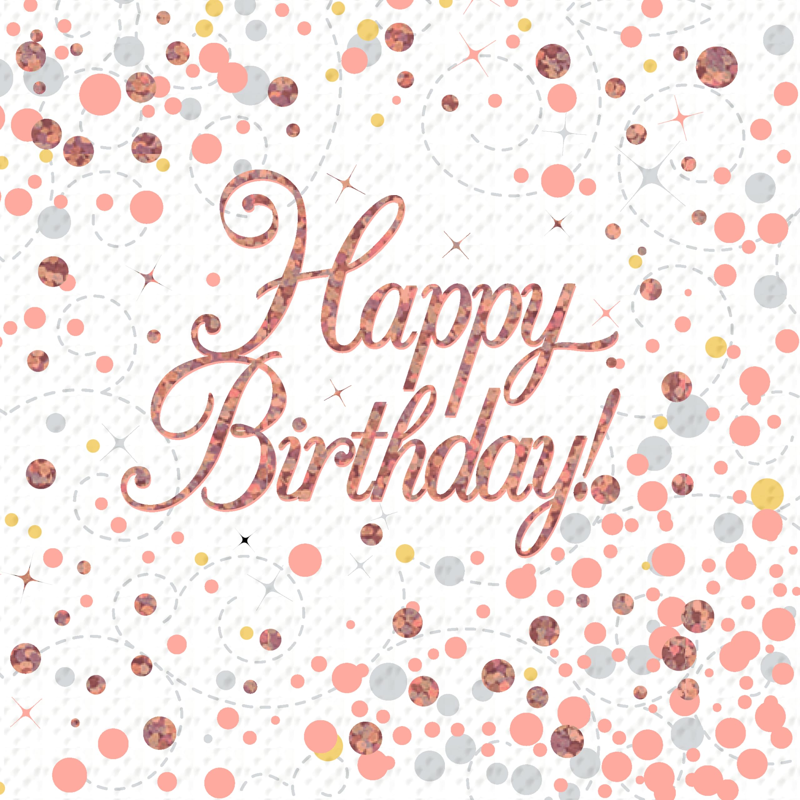Happy Birthday Napkins Hologrphic Rose Gold Napkins Foil Shiny Recyclable Party Tableware