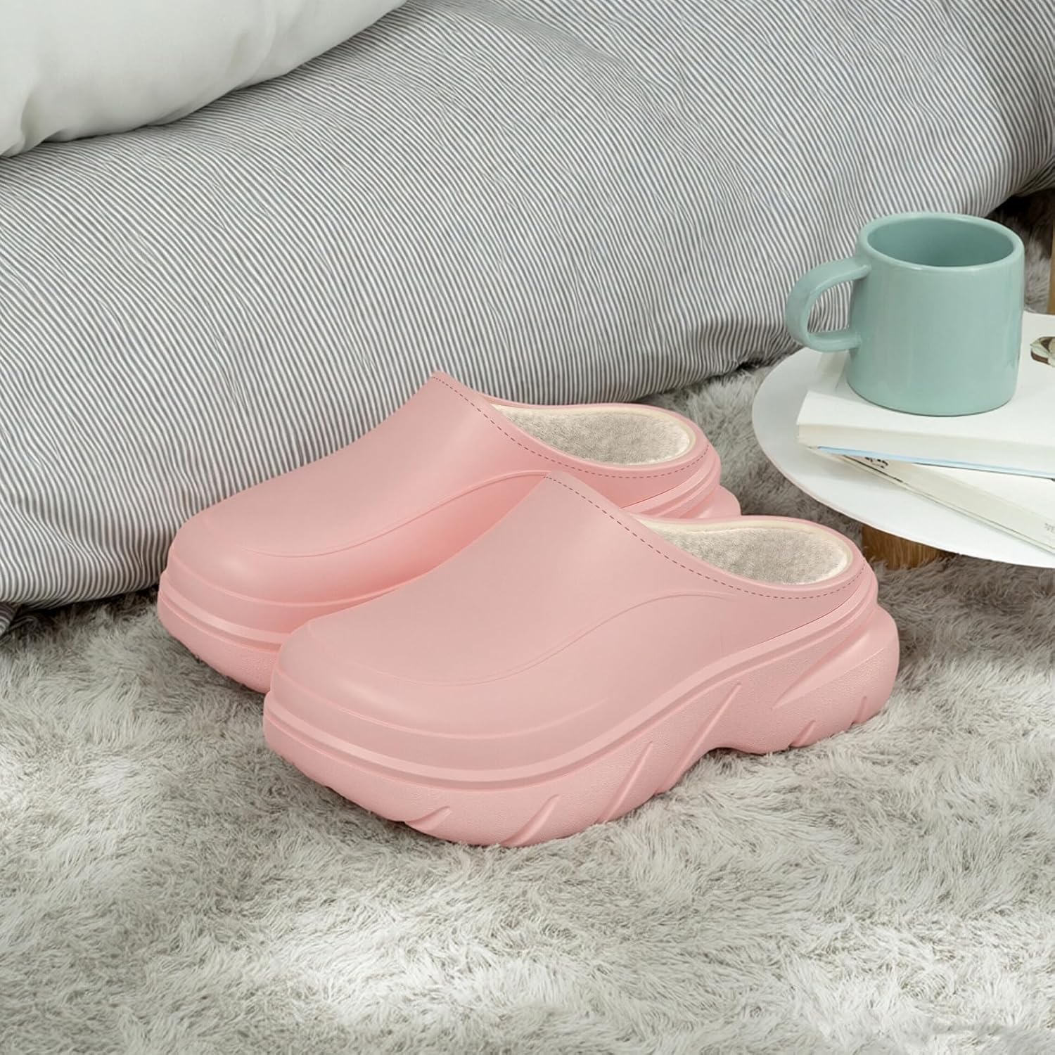 Unisex Waterproof Winter Slippers for Outdoor, Fuzzy Lined Non-Slip Snow Boot House Shoes with Rubber Sole, Indoor Outdoor Comfort for Cold Weather - Image 3