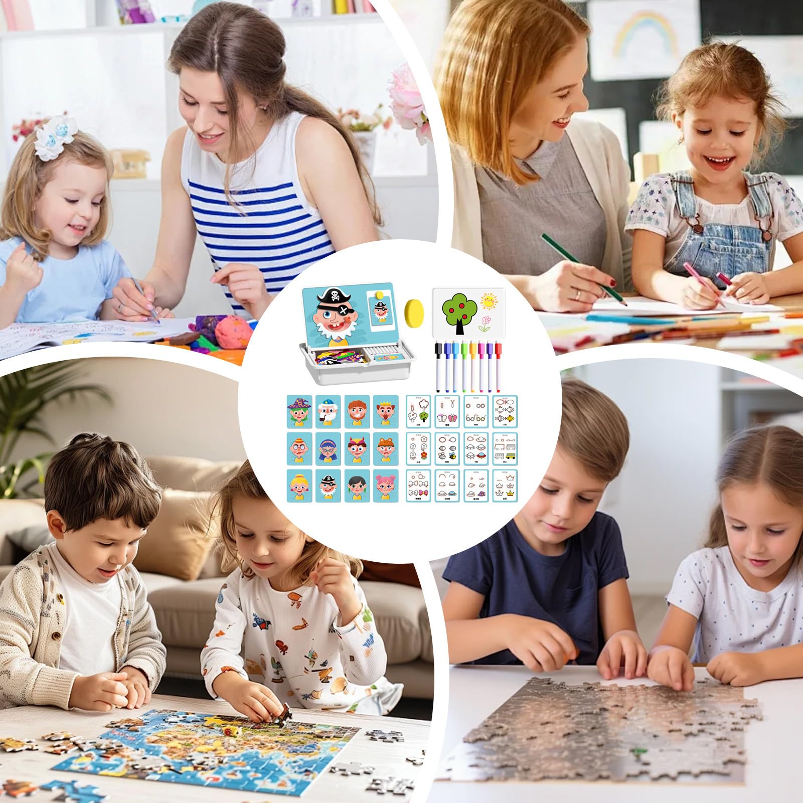Puzzle Magnetici Per Bambini STEM Educativo Apprendimento Motricità Fine