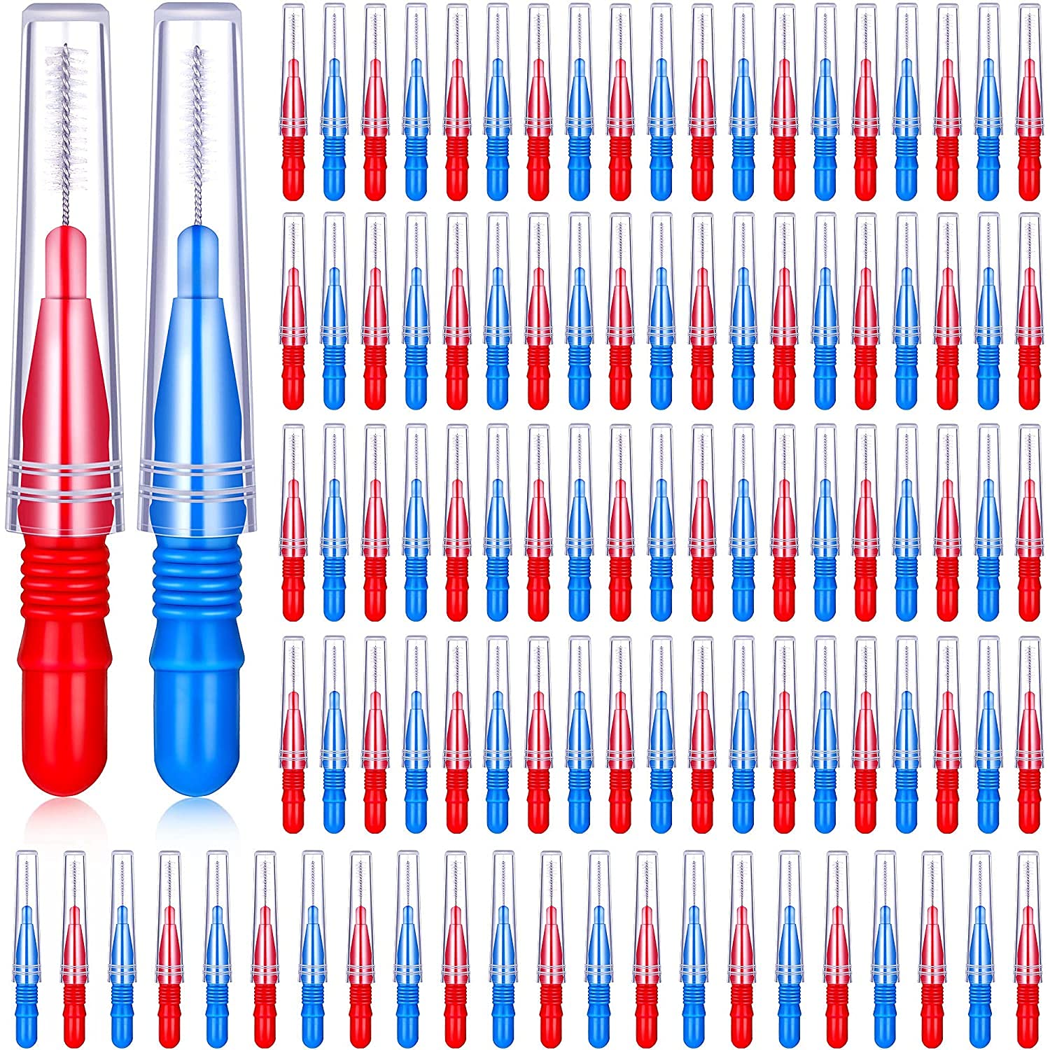 Aeugoa, 100 Pieces Interdental Brush Toothpick Tooth Flossing Head Tooth Cleaning Tool Dental Flosser Oral Dental Hygiene