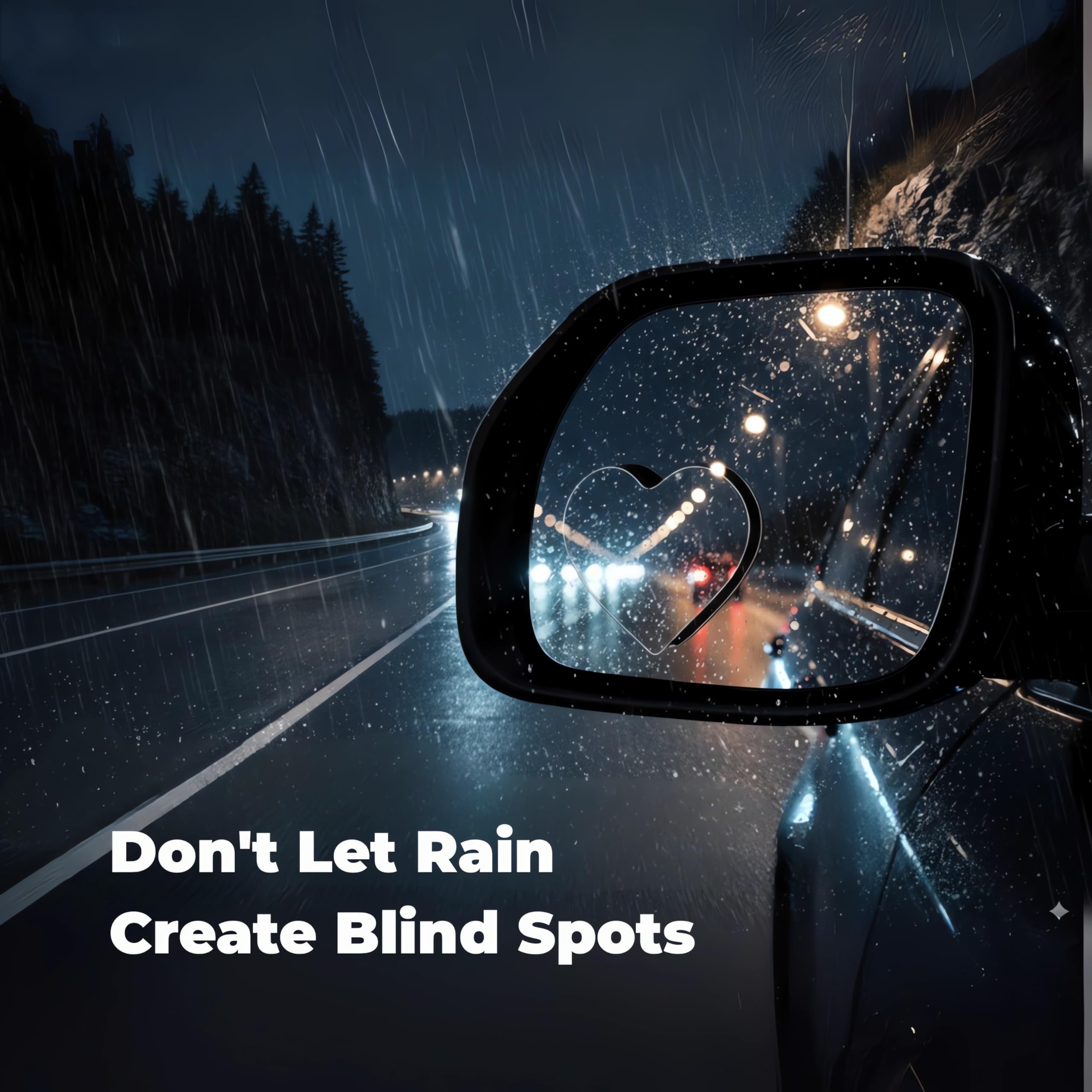 2 pcs Blind Spot Mirrors 2 Heart Shaped HD Glass Convex 360 Wide Angle Side Rear View Mirror — view 2