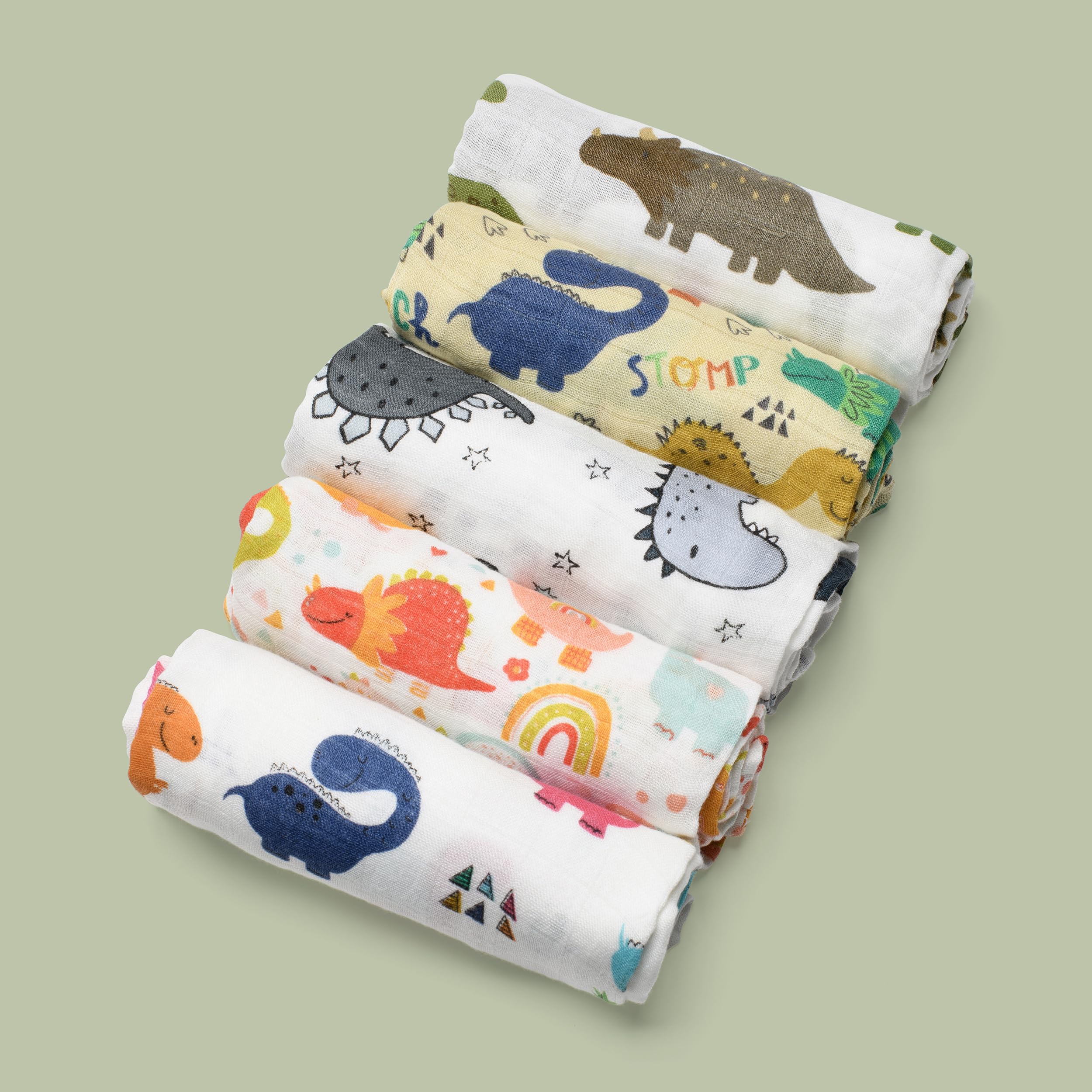 Dinka! Baby Muslin Cloths- 70% Bamboo & 30% Cotton Muslin Blanket for Delicate Skin- Breathable Muslin Squares for Feeding Cleaning & Daily Care- Little Roars Collection- Small- 60 x 60 cm- Pack Of 5 - Image 2