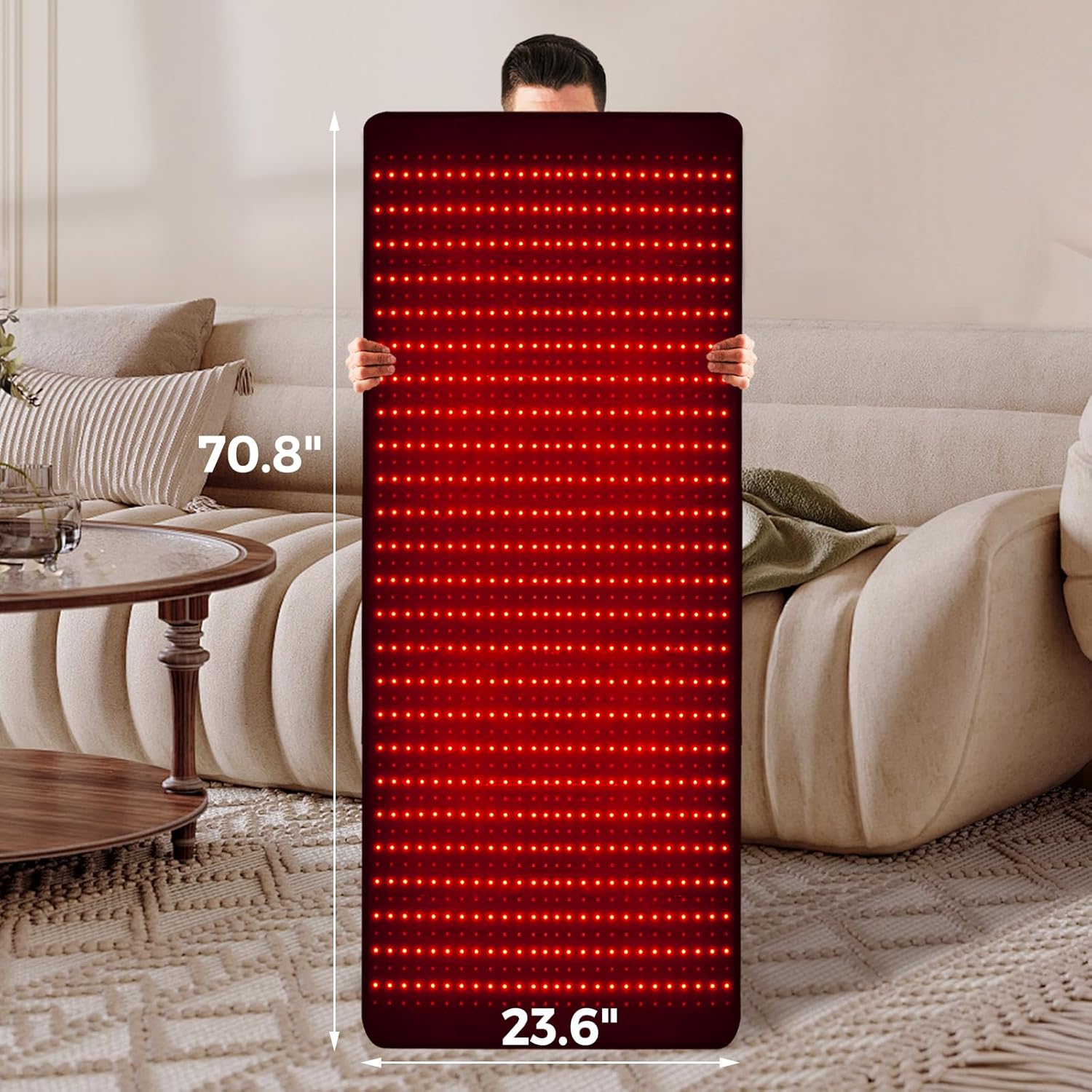 QuasarMD Infrared Red Light Therapy Mat- 1440 pcs Professional SMD LED Chips - 660nm & 850nm Wavelengths, Pain Relief, Enhances Recovery, Whole Body Care, Sleep Improvement & Energy Boost - Image 7