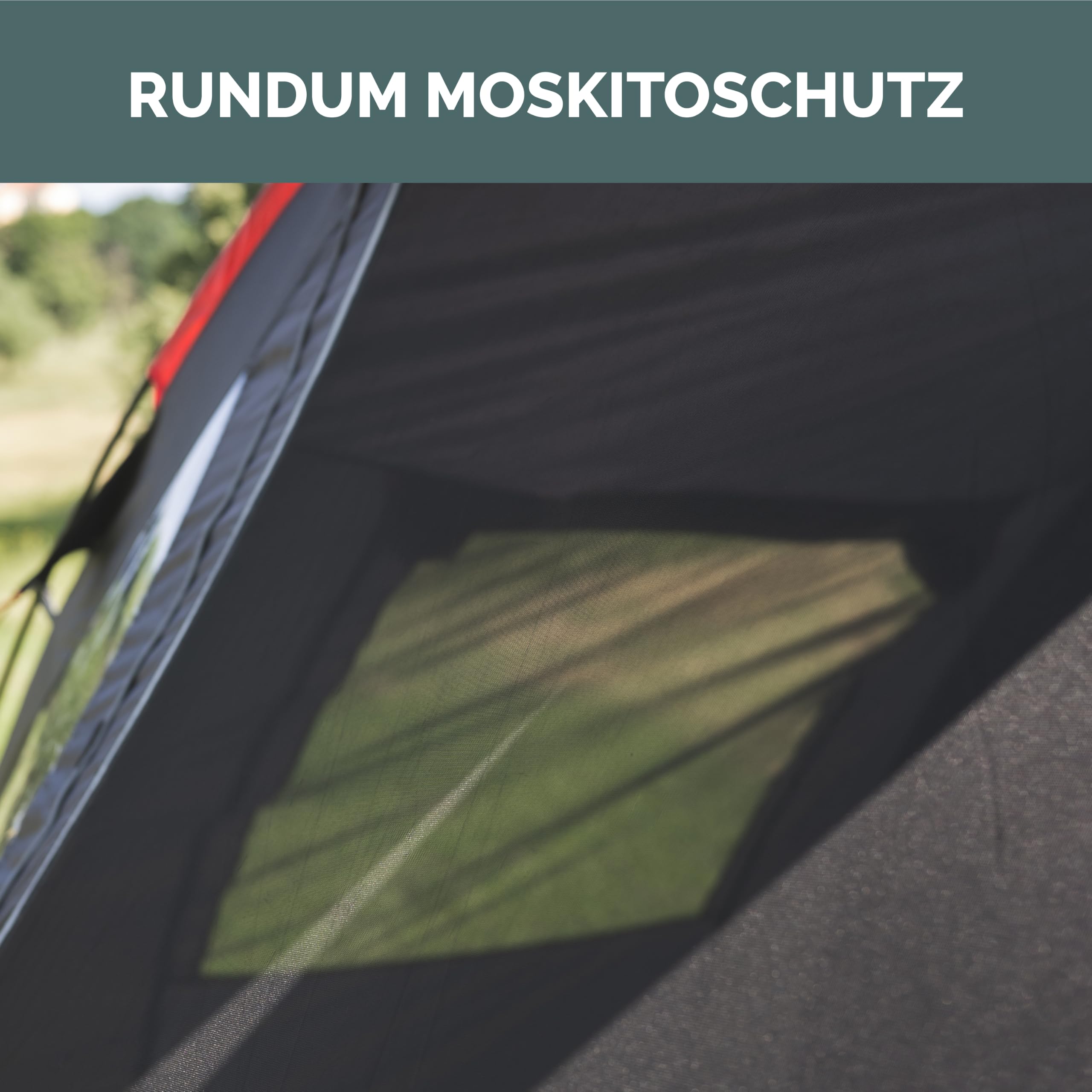 JUSTCAMP Yuba Bus Vorzelt mit Boden (für 4-5 Personen), Keder 5 & 7 mm, Anbauhöhe 180-220 cm