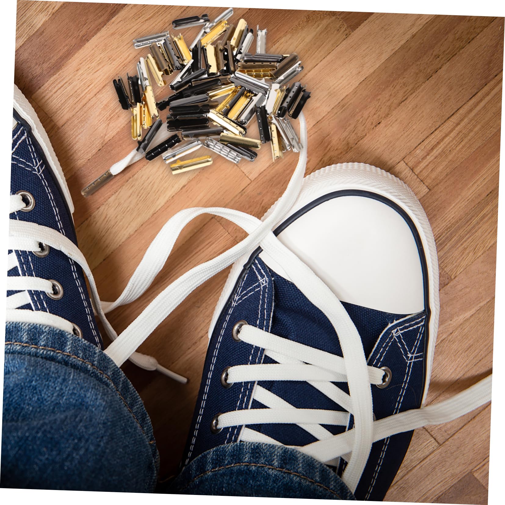 LIFKOME 80Pcs Shaped Tips for DIY Shoelaces Smooth Ends for Shoe Lace Repair Colors Easy to Install for Sneakers and Hoodies