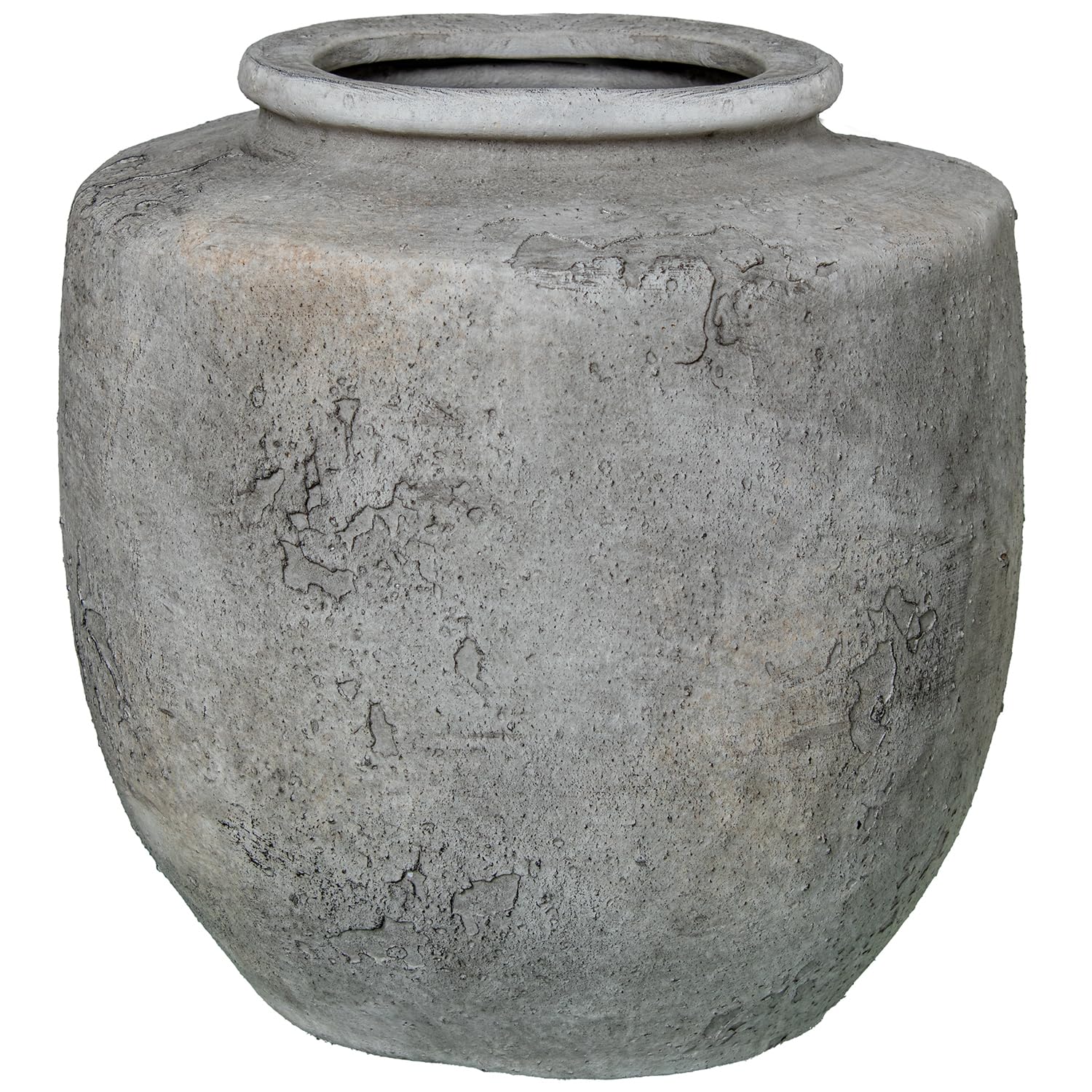 Vase en céramique blanc rustique 17x14cm pour sublimer votre table basse de salon