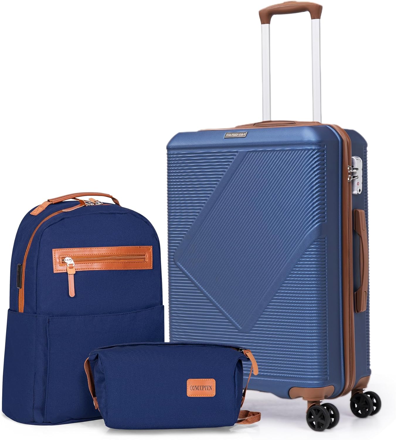 Luggage Sets 5 Piece, Suitcases With Wheels, Lightweight Travel Luggage Set With TSA Lock, ABS Hardshell Carry On Suitcase Set, Black