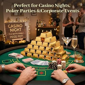 VGOODALL 50 Pack Party Favor Boxes, 5.5 x 3.2 x 1.6 Gold Bar Candy Boxes for Chocolates Coins Gold Bar Theme Decoration