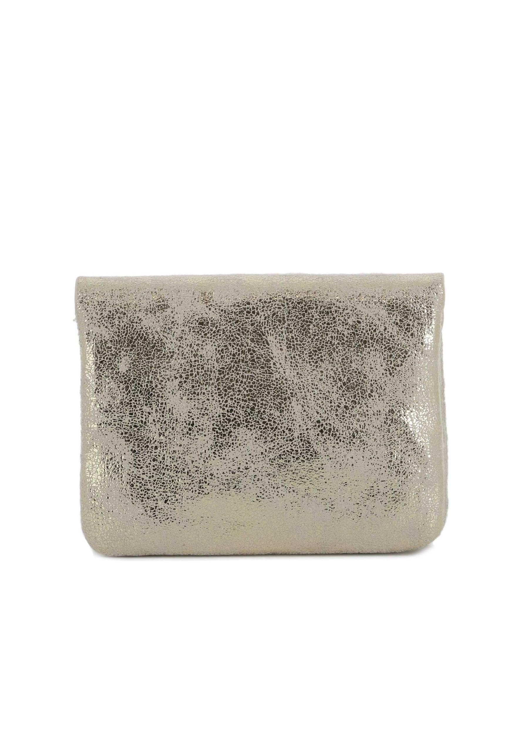 flora & co Porte-Monnaie Cartes Similicuir Suédé Brillant - Portefeuille Pochette à Magnétique Tout-en-Un Taille Petite - Pratique Léger - Or Clair