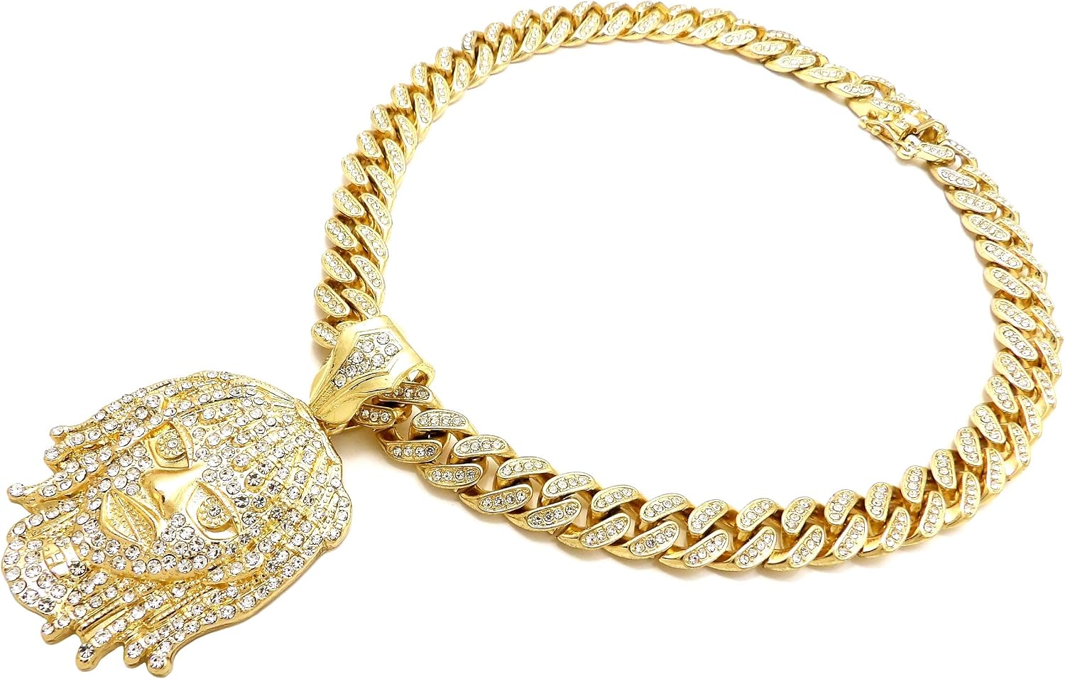 GWOOD Esskeetit Pump Pendant with 20 Inch Long Inlaid Cuban Necklace
