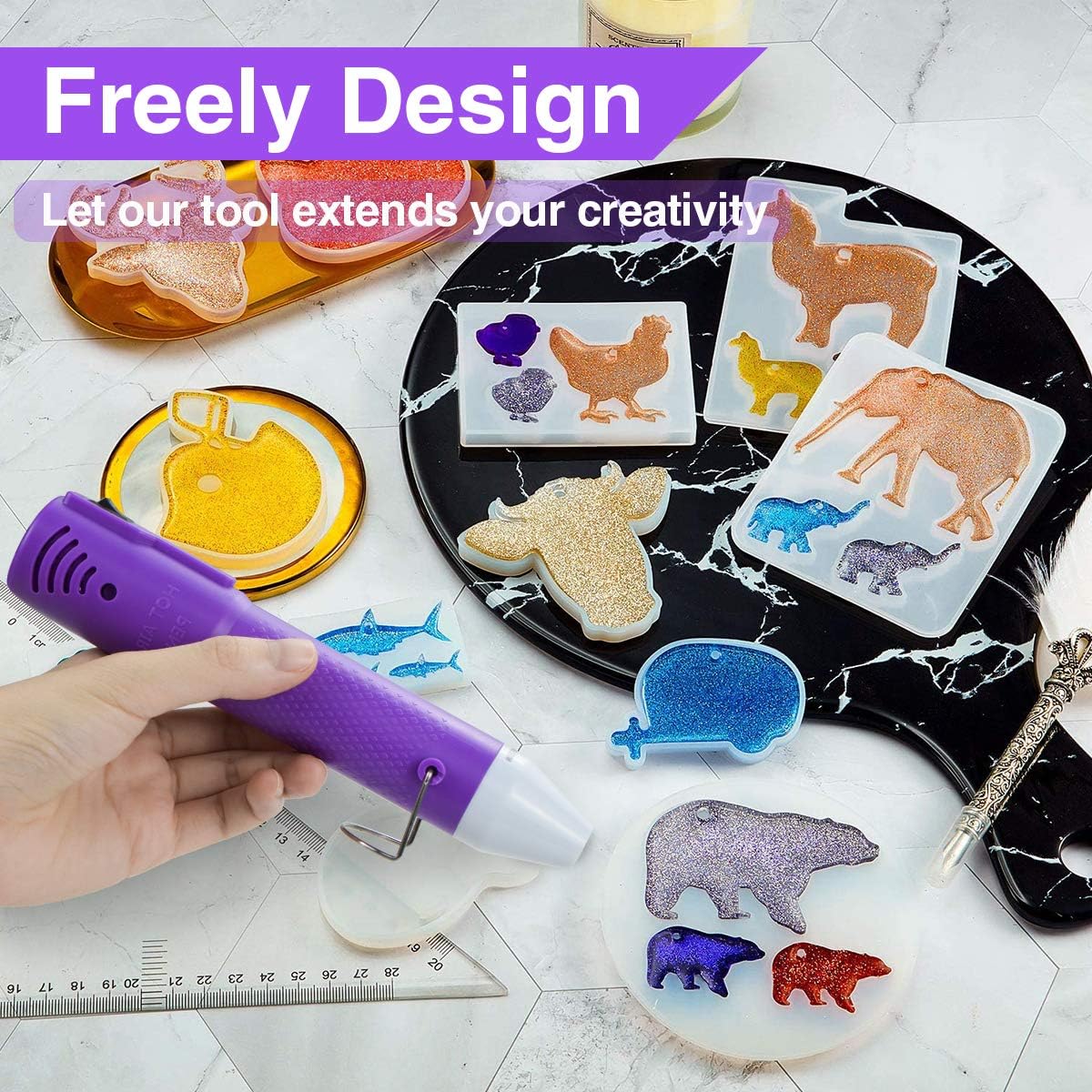 Exсluѕіvе Dіѕсоunt 80% оƒƒеr Mlife DIY Mini Heat Gun, Portable Hot Air Gun for Shrinking Wrapping PVC, Drying Paint Embossing, Clay, Rubber Stamp, Multifunctional Hand-Hold Heat Tools with 78.7”(2 m) Cable, 120V 130W Purple