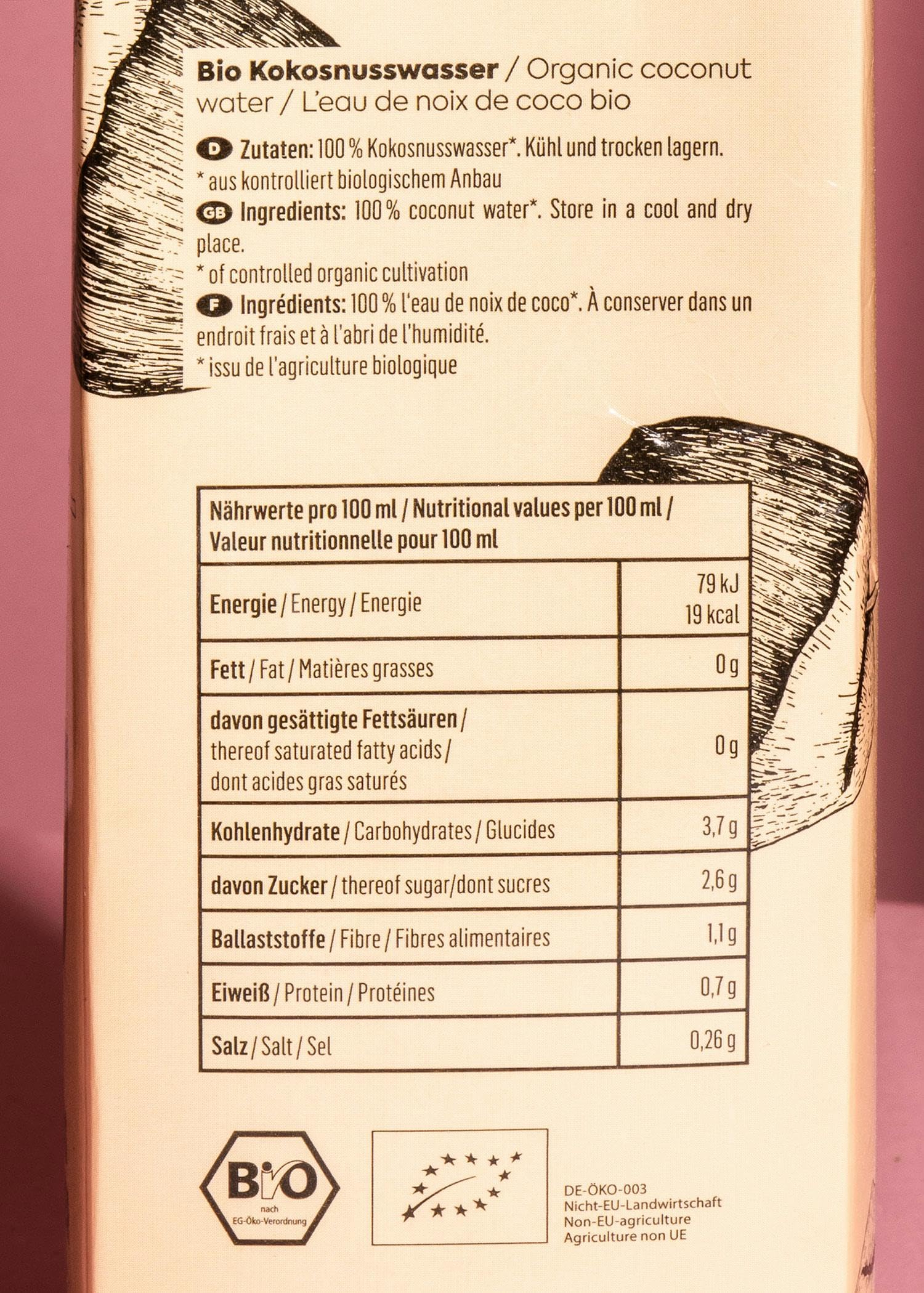 KoRo - Acqua di cocco bio 12 x 1 L - senza zuccheri (contiene naturalmente zuccheri) e conservanti - per cocktail, mocktail, gelati e sorbetti