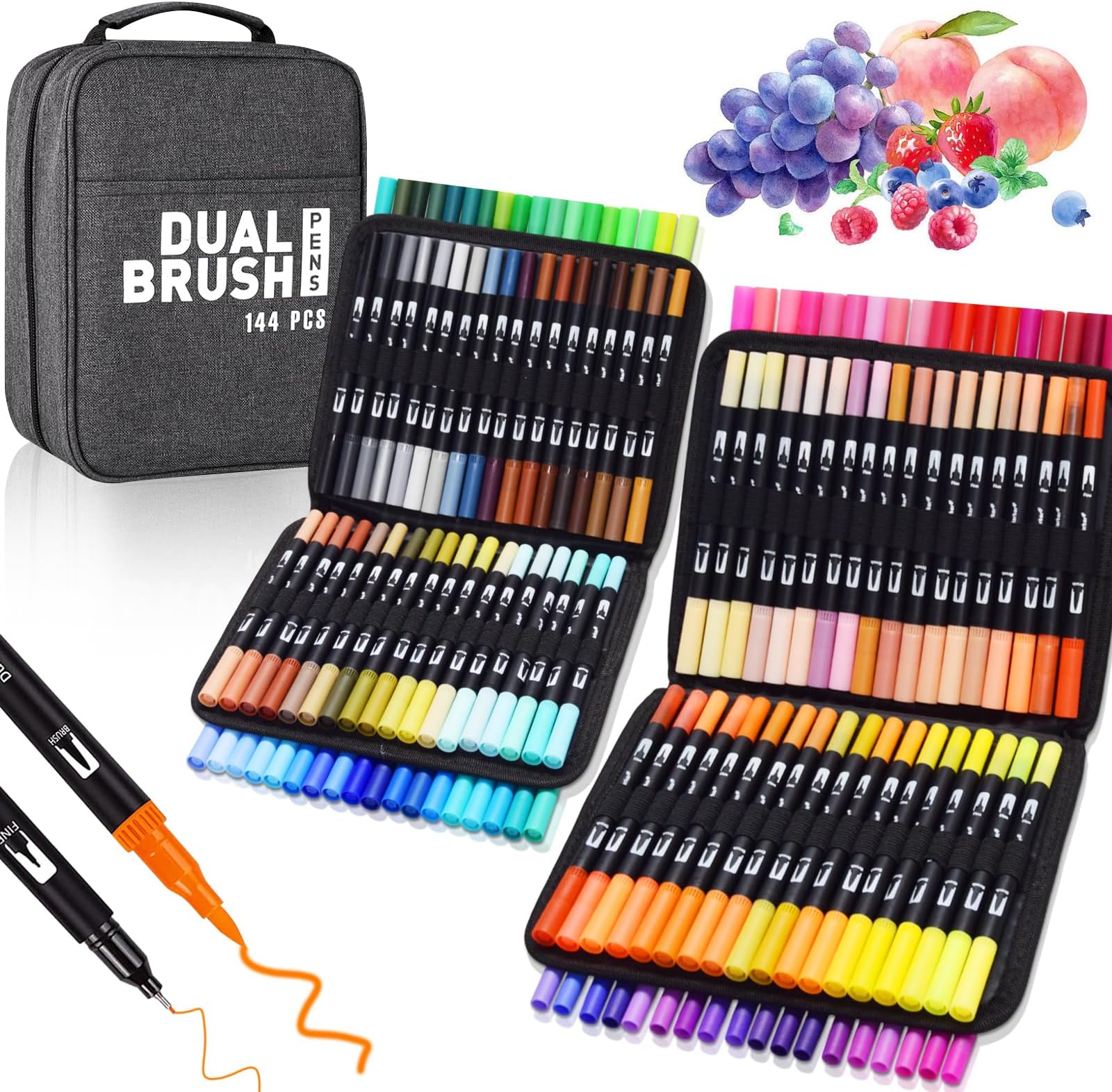 Camiki Art Feutres Coloriage Enfants avec Adulte, Feutre Double Pointe Feutres Aquarelle Stylos Pointe Fine pour Dessin, Manga, Doodling, Scrapbooking (60 Camiki Art Feutres Coloriage Enfants avec Adulte, Feutre Double Pointe Feutres Aquarelle Stylos Pointe Fine pour Dessin, Manga, Doodling, Scrapbooking (60
