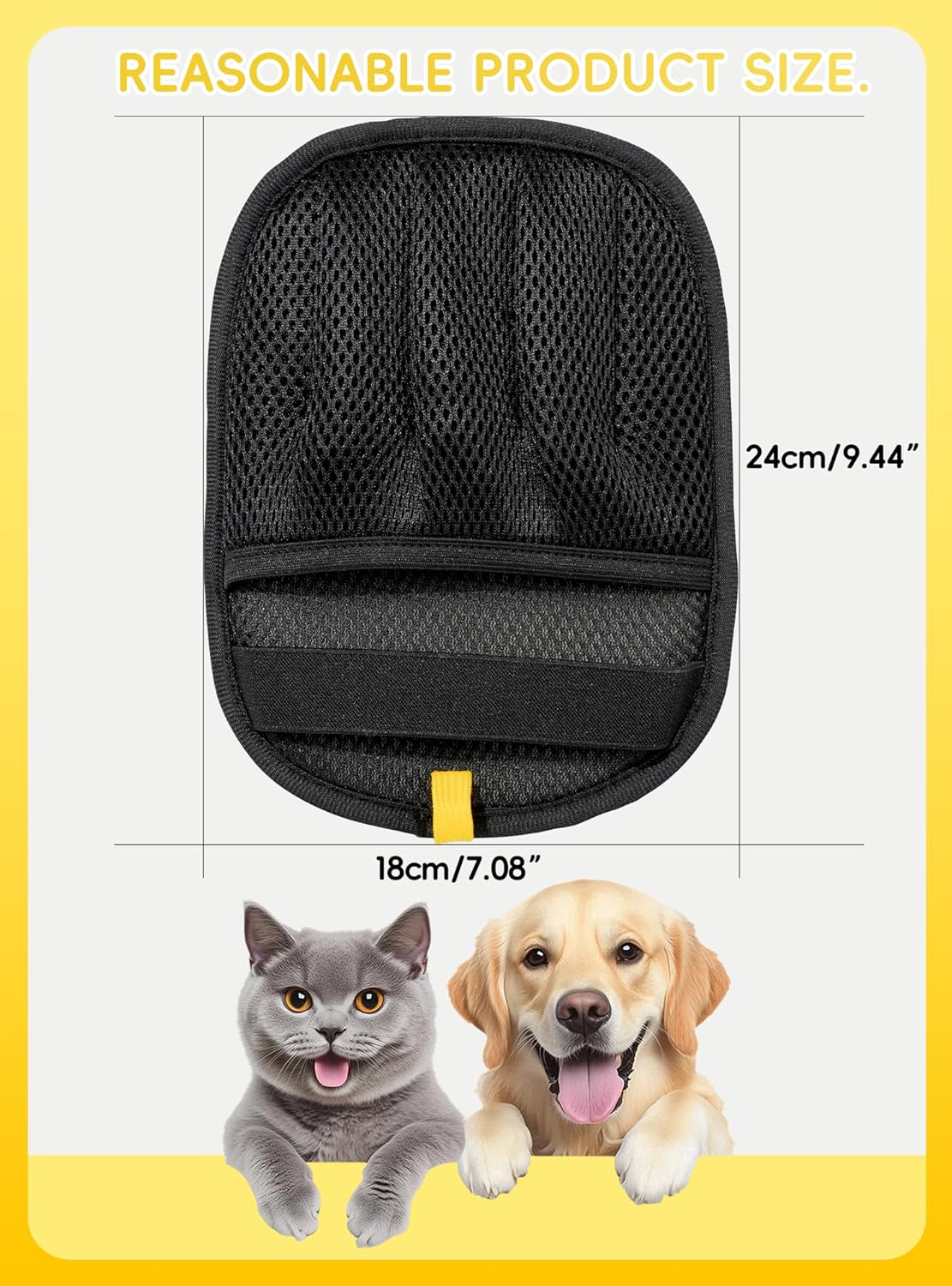 KEJIKO Pet Hair Removal Glove, Efficient Reusable Electrostatic Hair Remover Tool, Washable Pets Grooming Gloves For Cats Dogs Sofa Coach Furniture Gloves And Mitten 1 Pc