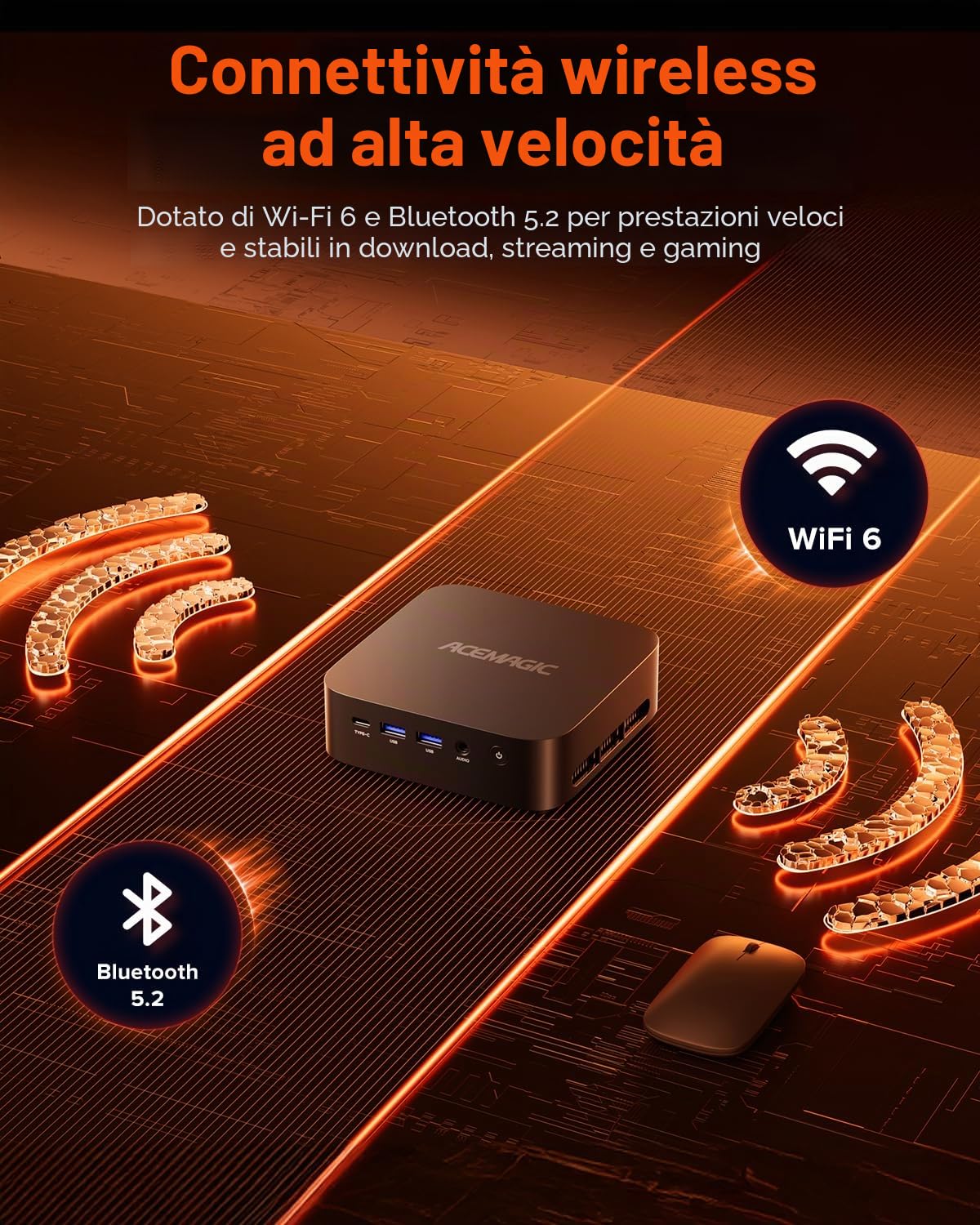 ACEMAGIC Kron Mini K1 Mini PC, AMD Ryzen 5 7430U (Fino a 4.3 GHz),16GB DDR4 RAM 512GB M.2 2280 SSD,Mini Desktop Computer,AMD Radeon Graphics, BT 5.2/WIFI 6 Desktop PC per Ufficio,Studio,Business