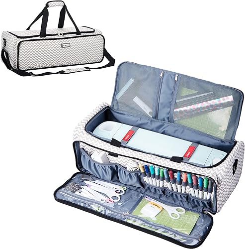 Miniatura 1 de HOMEST Funda de transporte para Cricut Explore Air 2 Cricut Maker bolsillo frontal grande para accesorios Ripple diseño patentado