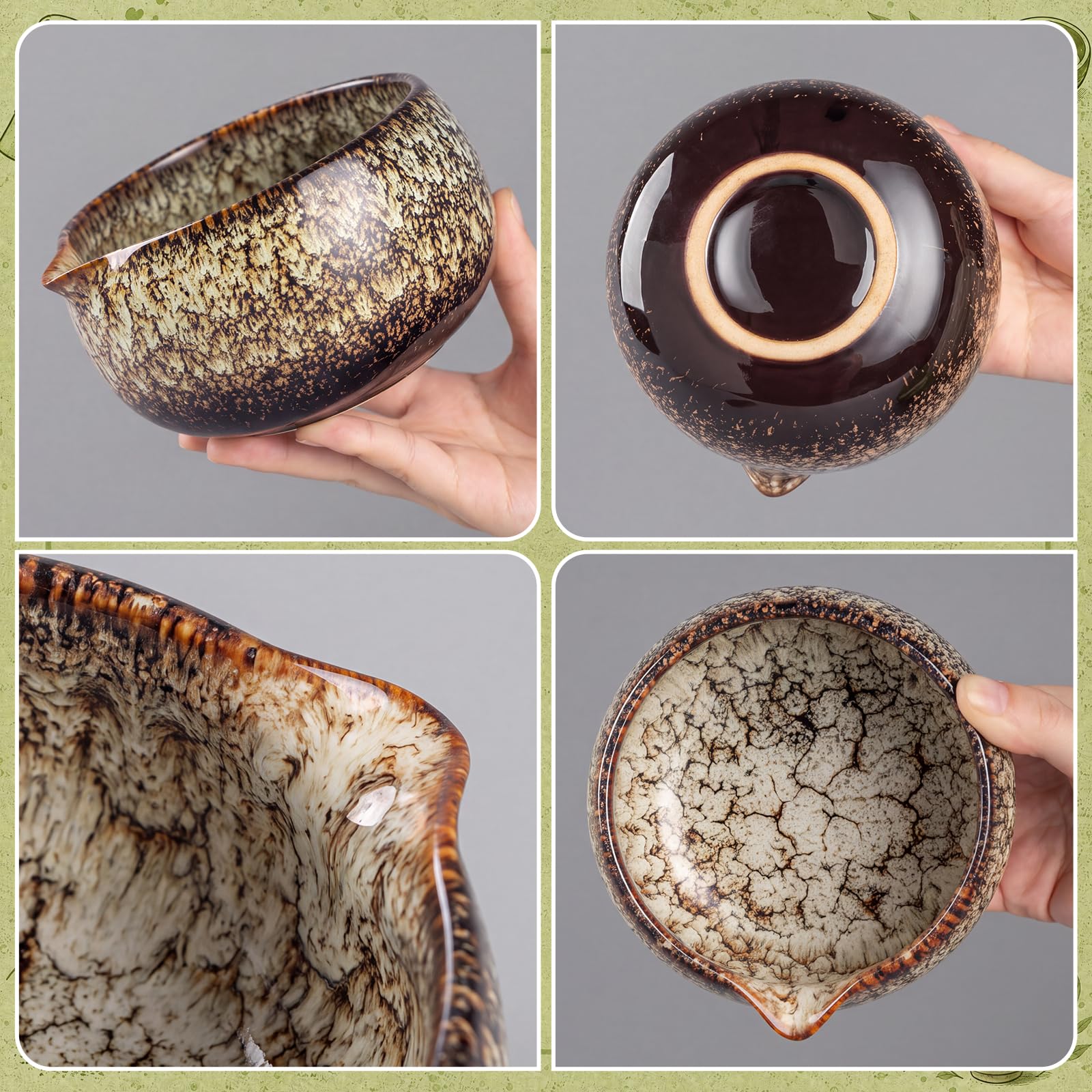 Matcha-Schneebesen-Set (ofentransformiertes Braun), 8-teilig