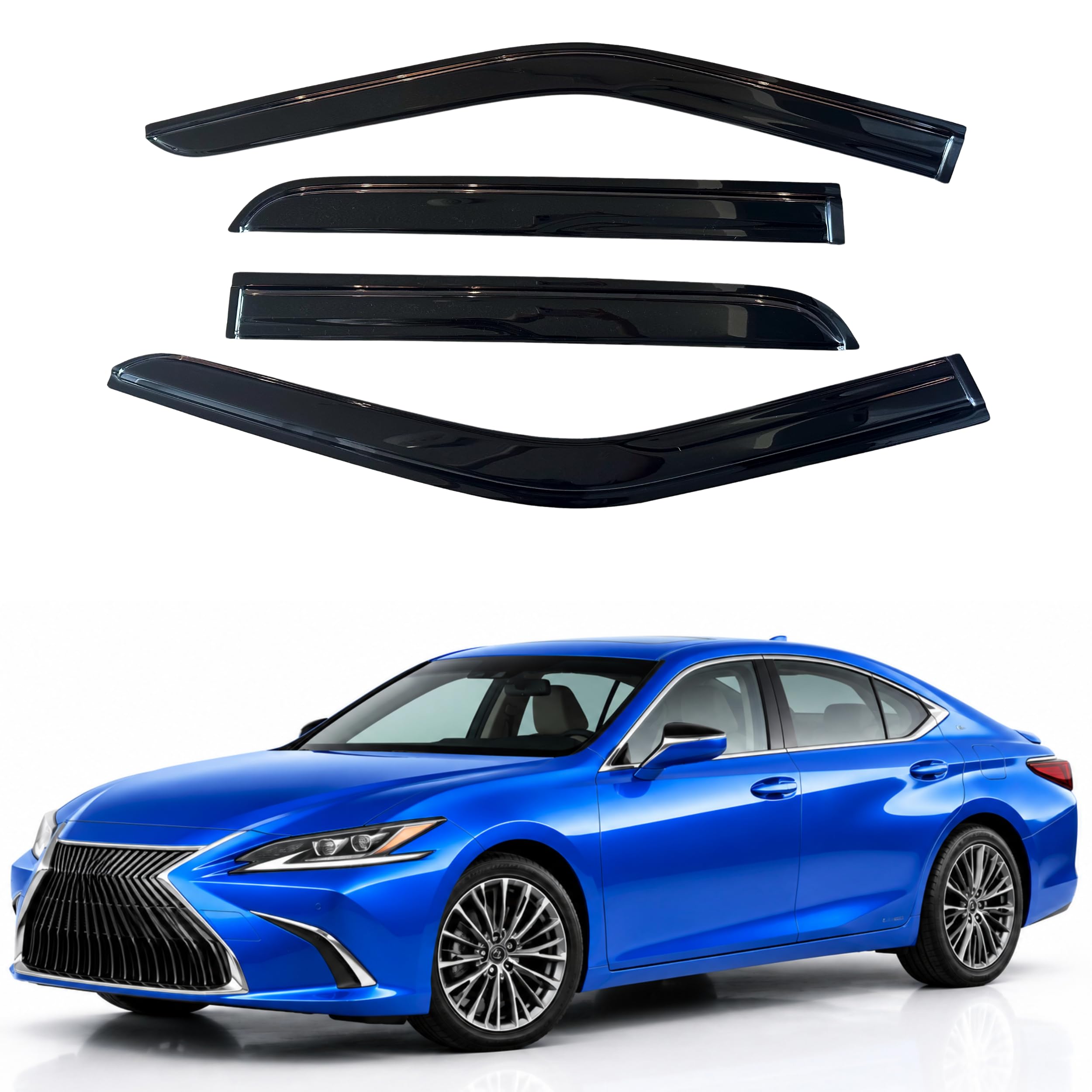 IG Window Visors Fit for 2019-2025 Lexus ES300h ES350, Out-Channel Rain Guards Vent Wind Deflectors 4PC, Car Accessories for 2019-2025 Lexus ES Series