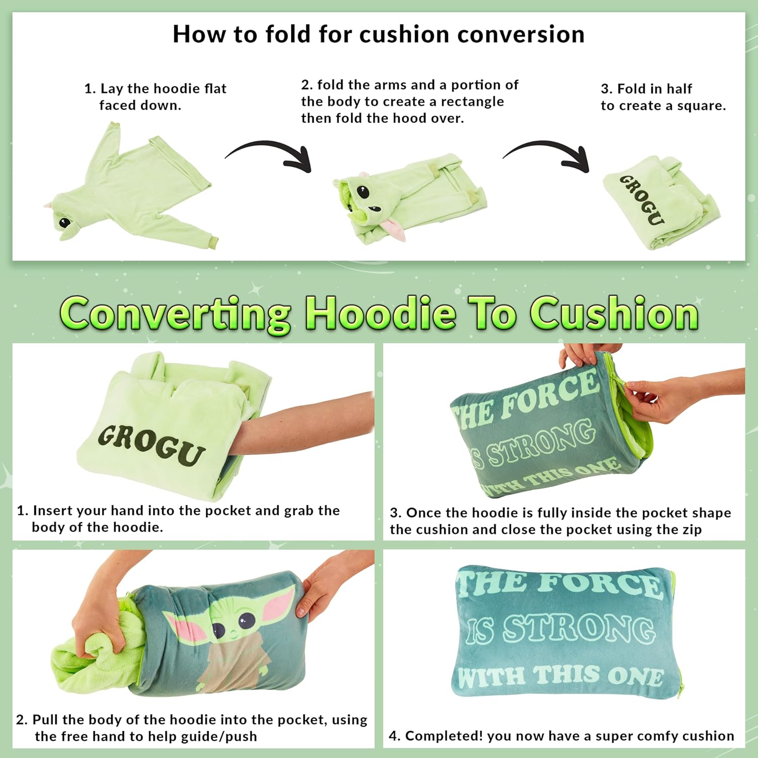 Disney Stitch Blanket Hoodie - Adults 2 in 1 Oversized Fleece Hoodie Baby Yoda Minnie Mouse - Stitch Gifts - Image 5