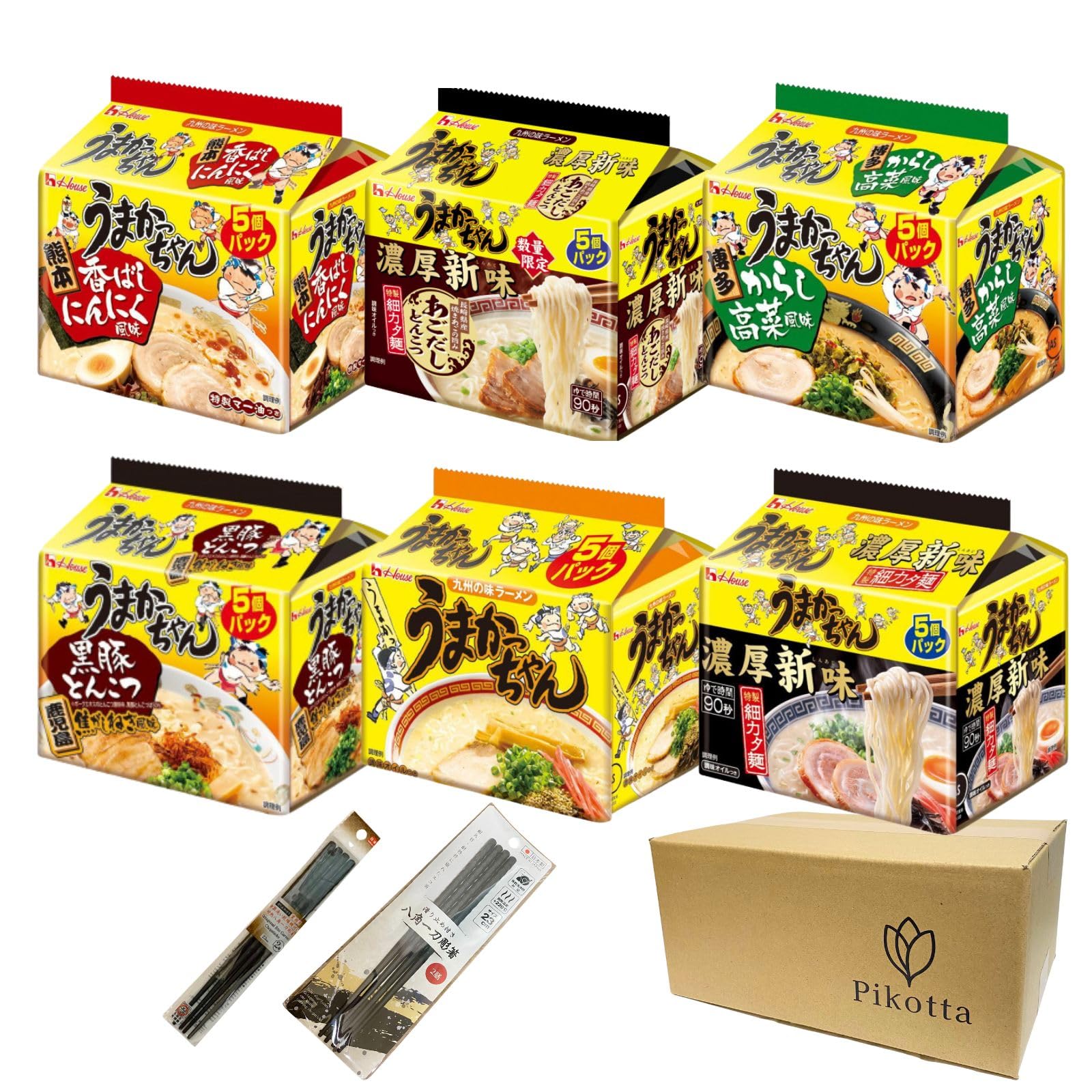 Amazon.co.jp: Pikotta うま かっちゃん 6種類 各5食 計30食 <数量