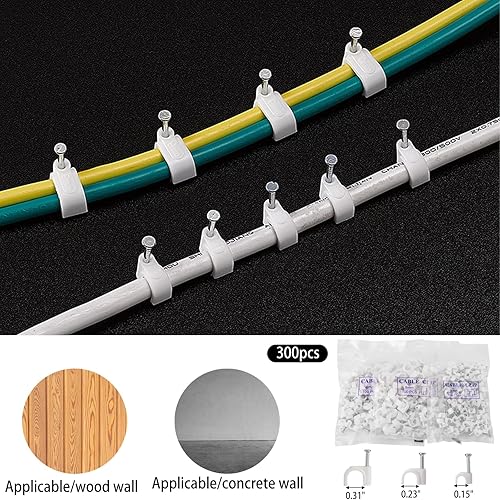 Miniatura 7 de Kit de organización de cables de 604 piezas, 4 fundas organizadoras de cables, 7 soportes para cables, 38 clips adhesivos para cables, 40 piezas + 5