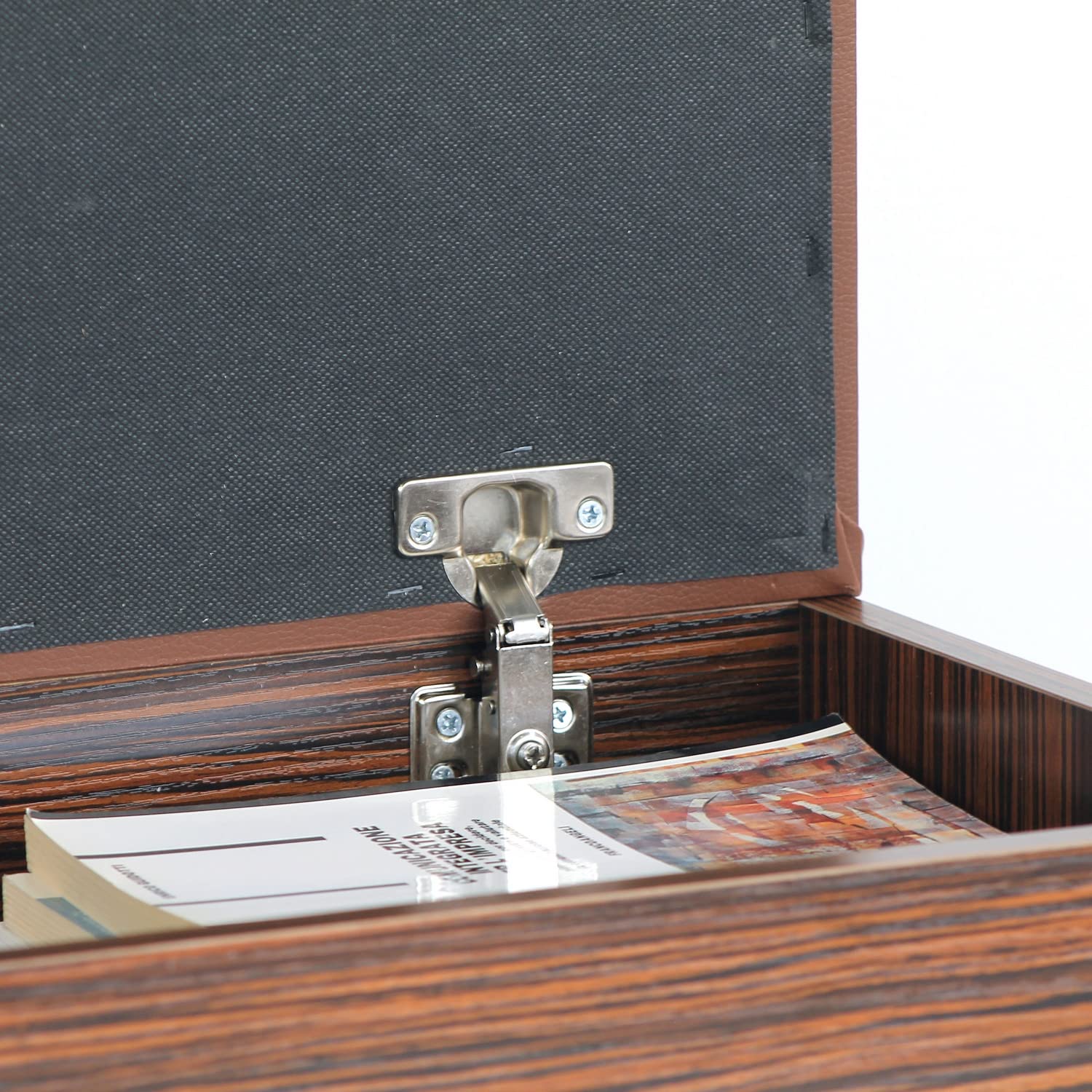 Brigros WeHome - Cassapanca Scarpiera Con Seduta Imbottita, Scarpiera Salvaspazio, Panca Contenitore, Mobile Ingresso Per Arredamento Casa Con Cassette Legno (Zebrano, 3 Scomparti, 63x115x24)