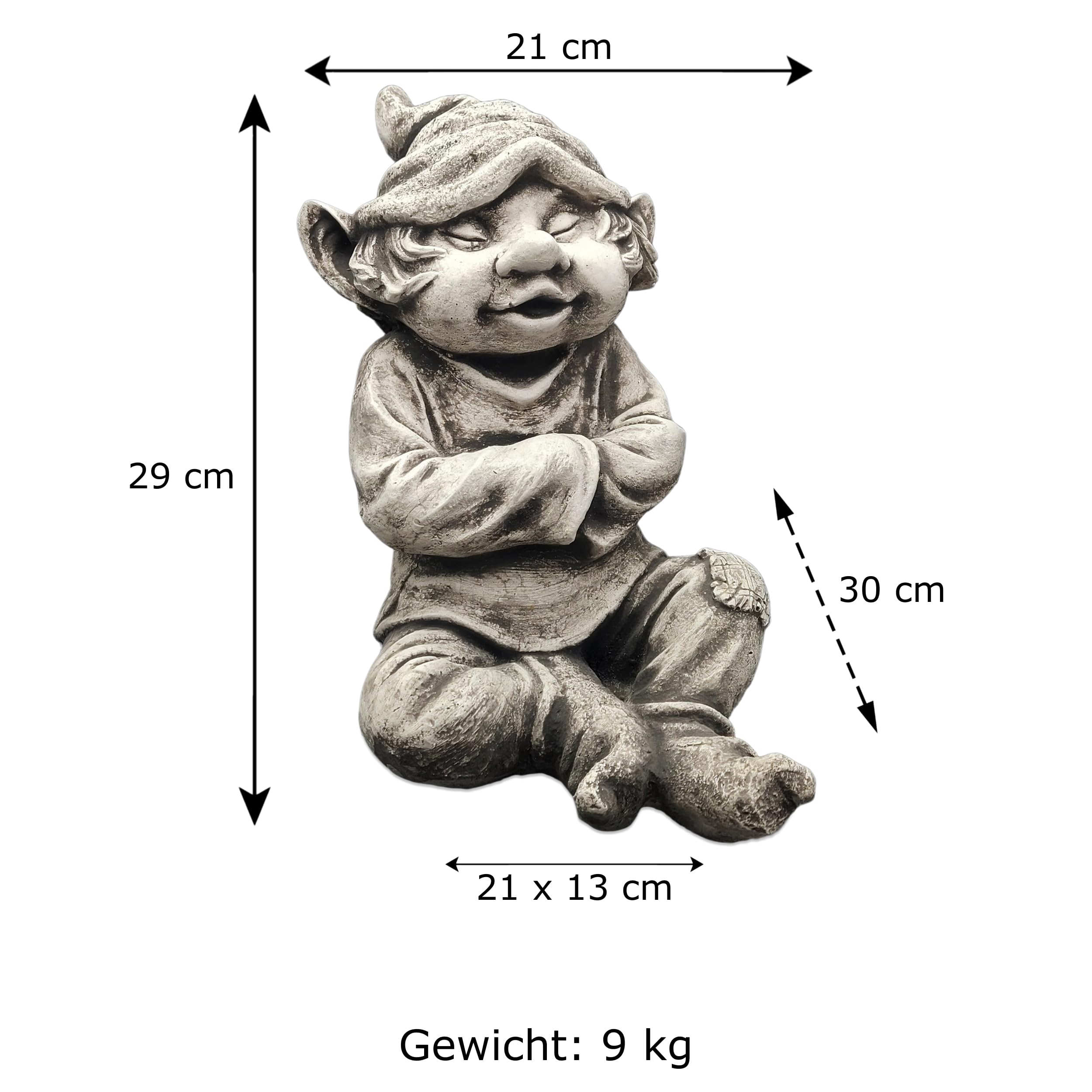 gartendekoparadies.de Figure de Pierre Massive GNOME Amusant « J’AI Froid »Troll Lutin en Pierre reconstituée, résistant au Gel