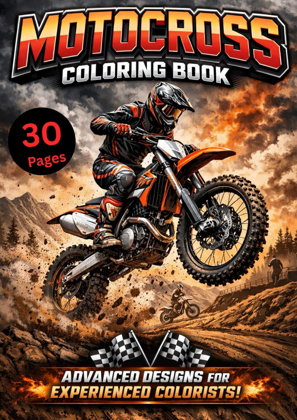 Motocross Coloring Book: Advanced Designs For Experienced Colorists