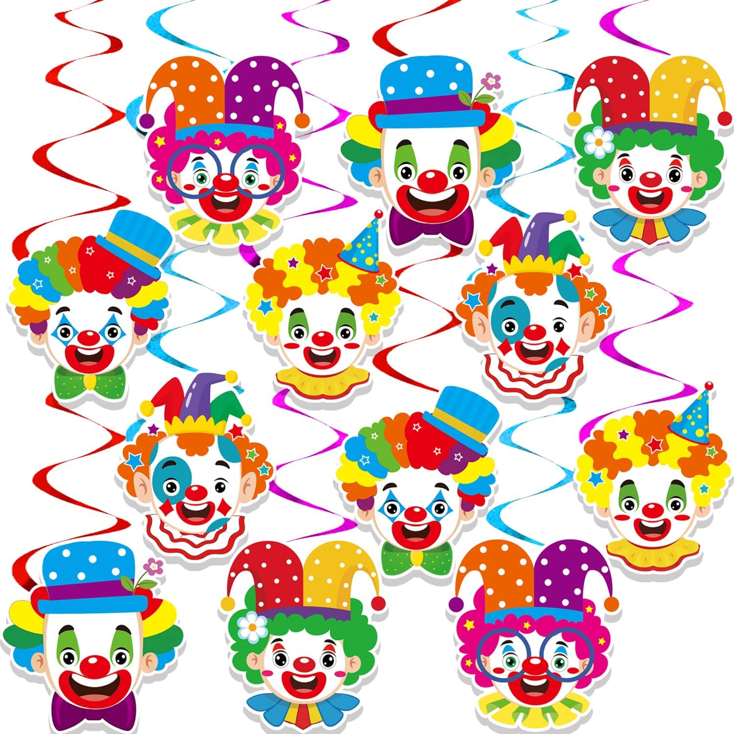 24Pcs Circus Hanging Swirls Decorations