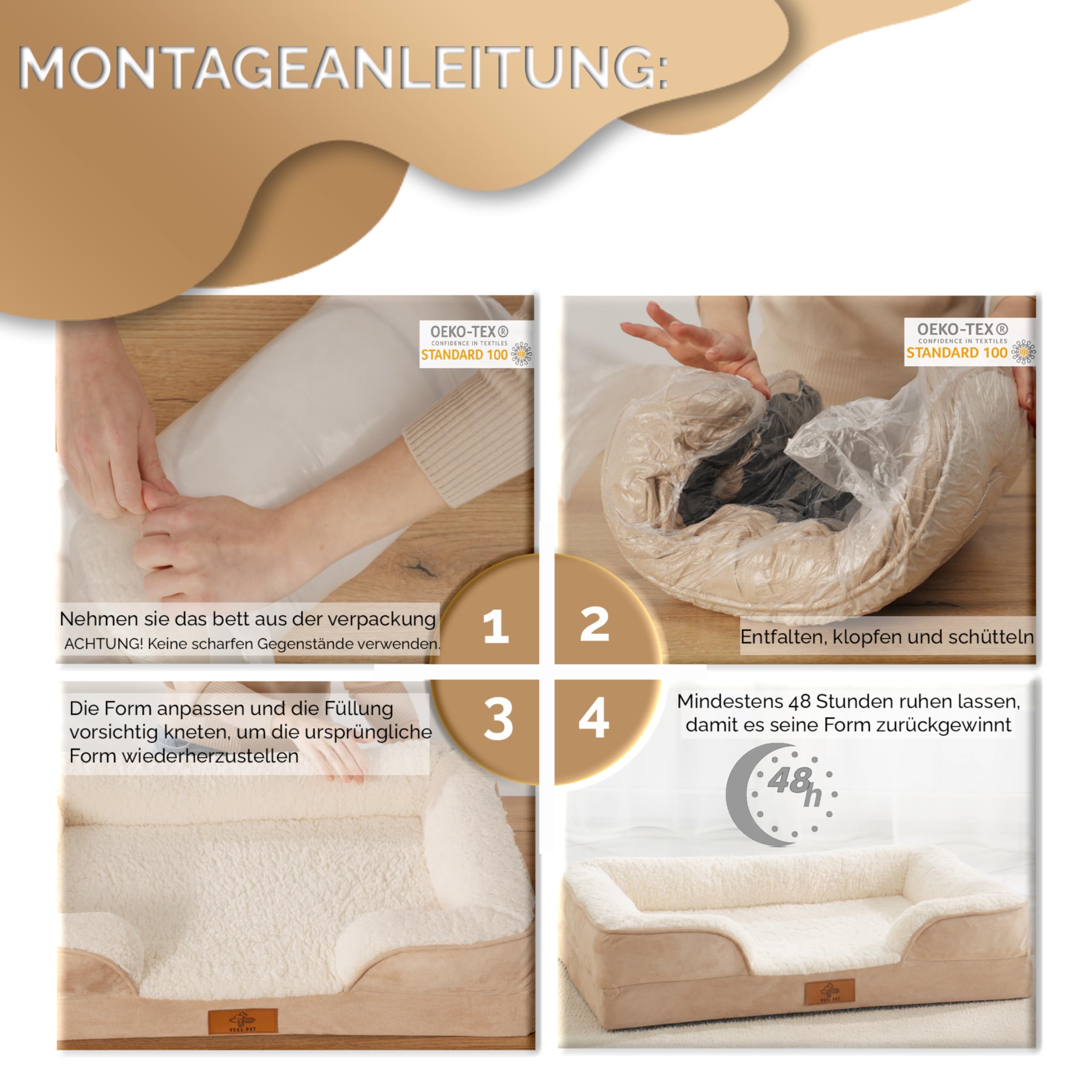 Katzenbett orthopädisch, waschbar, abnehmbar, wasserdicht (SMALL)