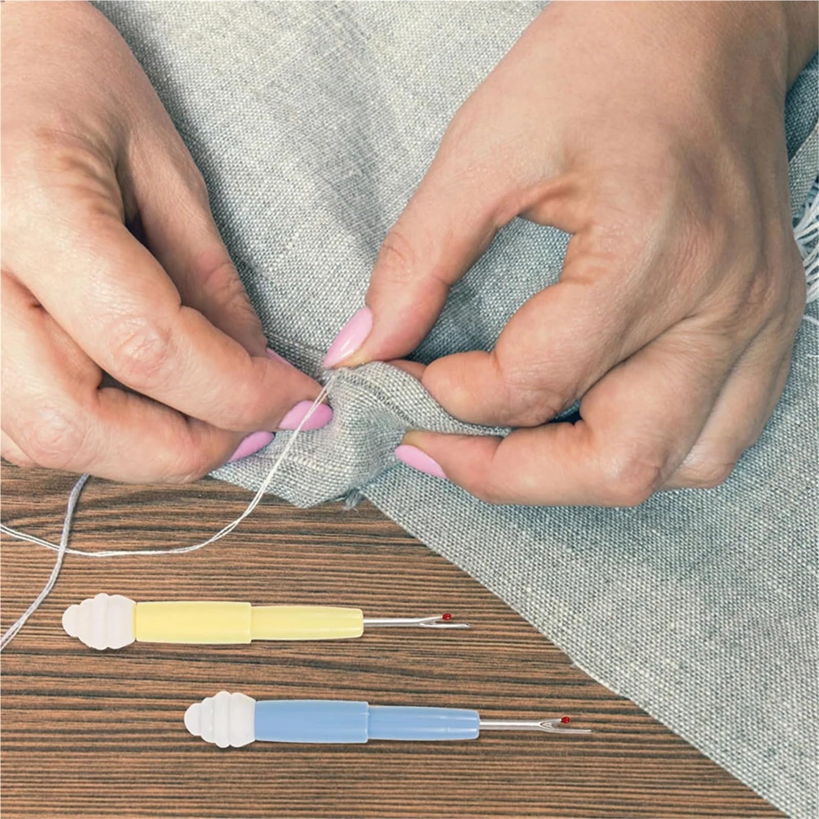 Nahttrenner, 8er-Pack, 2-in-1-Nahtlöser, Fadenlöser mit komfortablem Griff und Radiergummi for Stickstiche(Blue)
