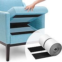 Vista 1 de Cinta de gancho y bucle negra resistente de 4.4'' × 16.5 pies, evita que los cojines del sofá se deslicen o se vuelen en exteriores, para colgar