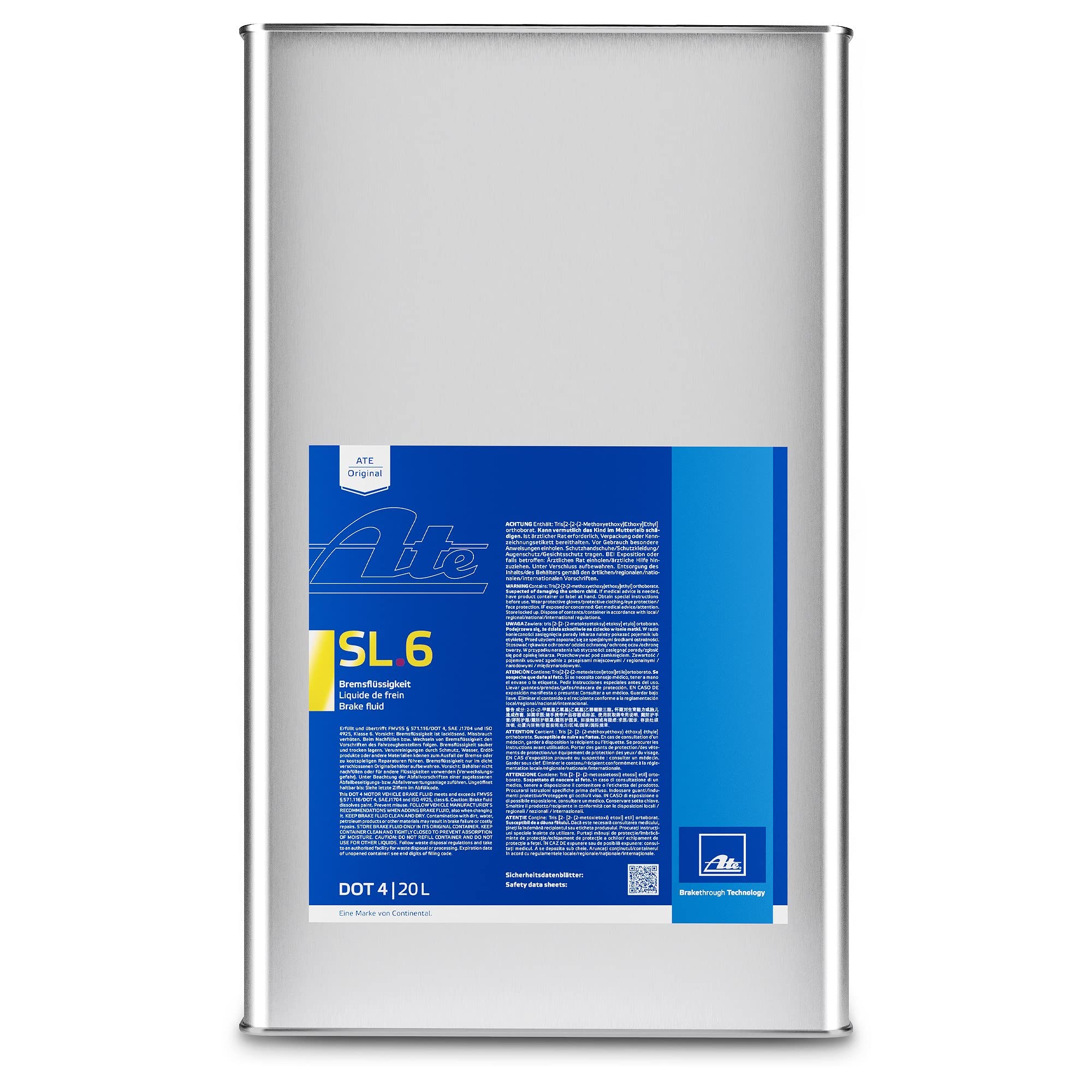 1x 20 l ATE Bremsflüssigkeit Brake Fluid SL.6 DOT 4