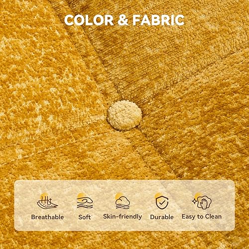 Miniatura 6 de Puf, silla perezosa de felpilla suave prellenada, sofá para el suelo, silla puff para adultos y adolescentes, silla decorativa para sala de estar,