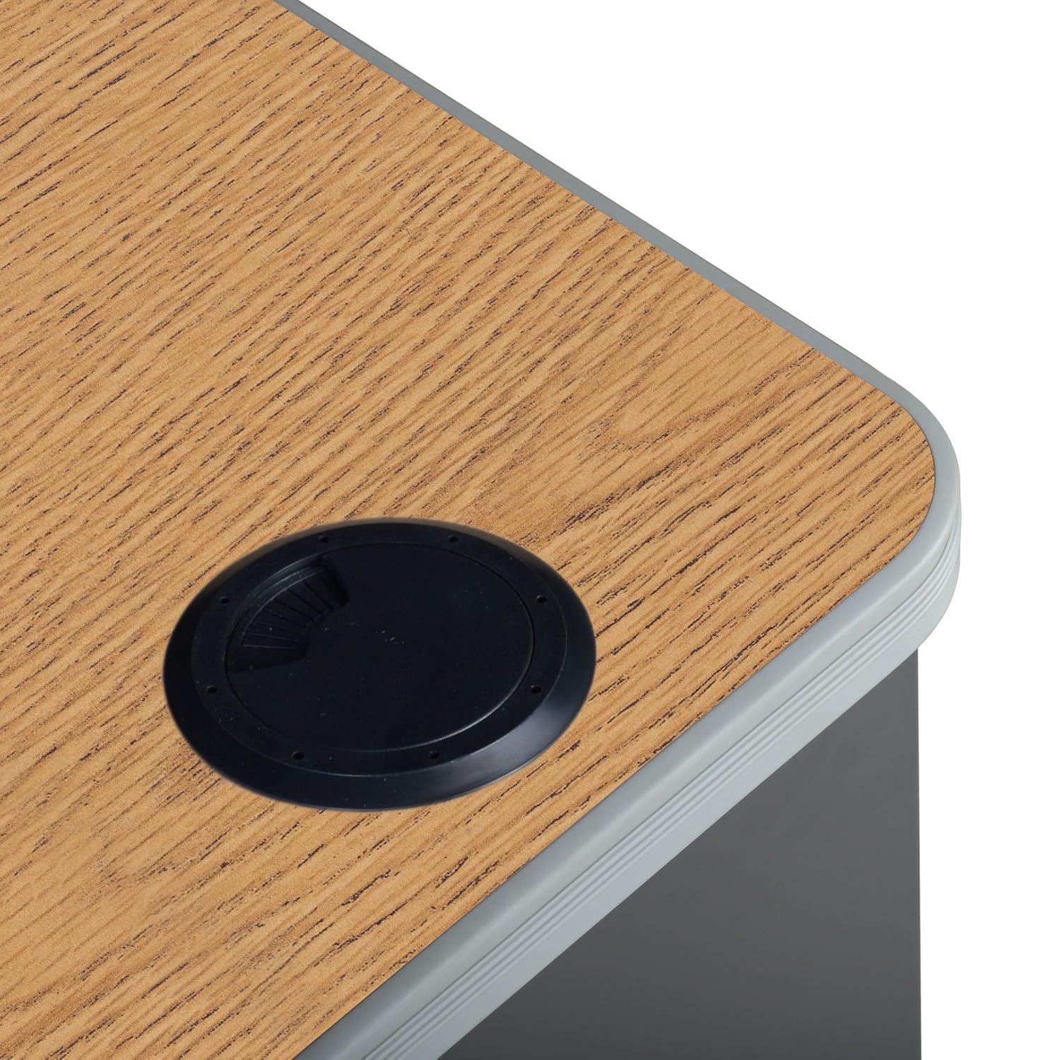 Romig Mesa Steel Double Pedestal Teacher's Office Desk with Center Drawer 60" x 30" - Medium Oak