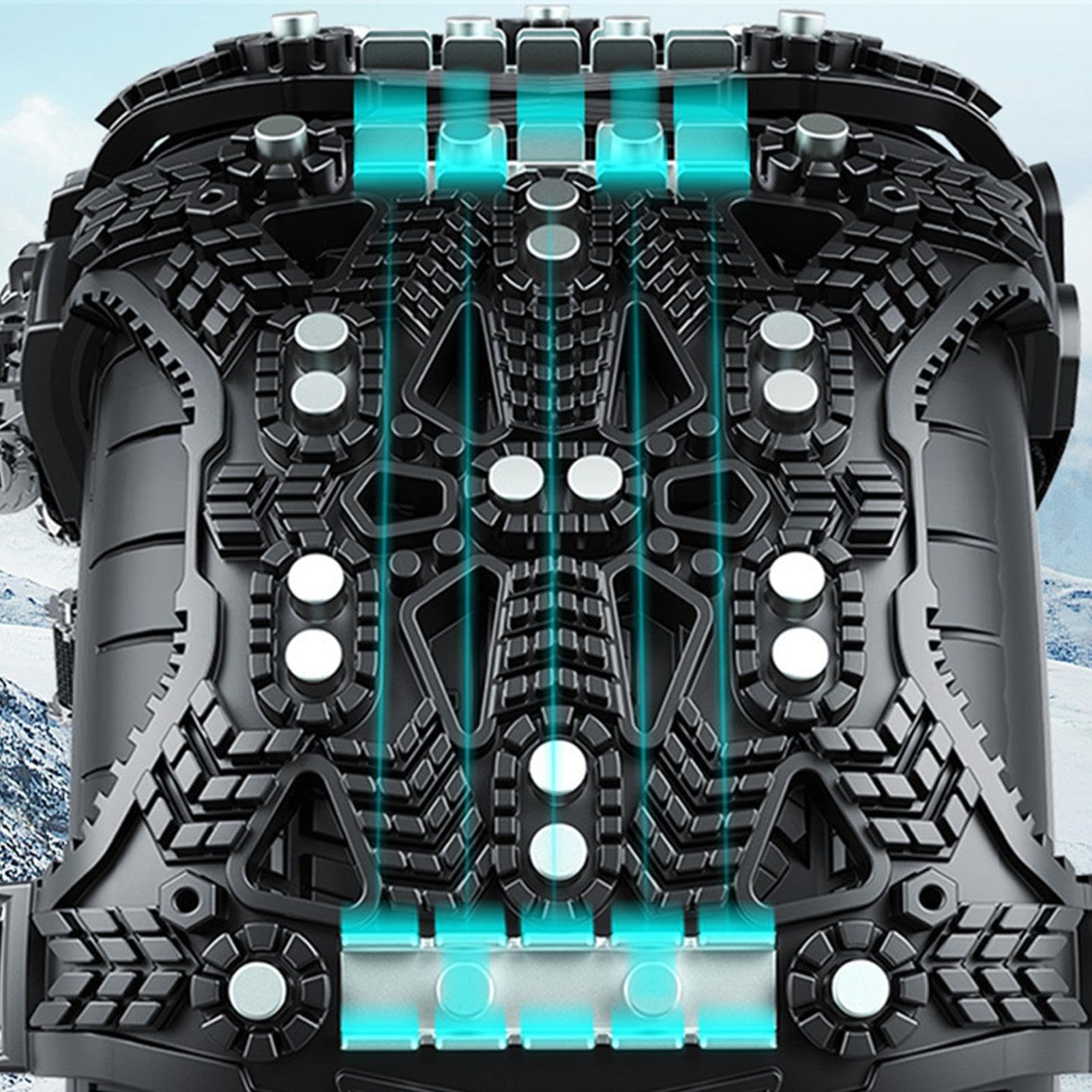 Cadenas de nieve para coche, cadenas de nieve antideslizantes para aplastamiento de hielo para neumáticos y suciedad | aplastamiento de hielo para neumáticos y suciedad