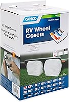 Vista 5 de Camco 45321 - Protector de vinilo para ruedas y neumáticos, paquete de 2 (24 a 26 pulgadas, blanco)