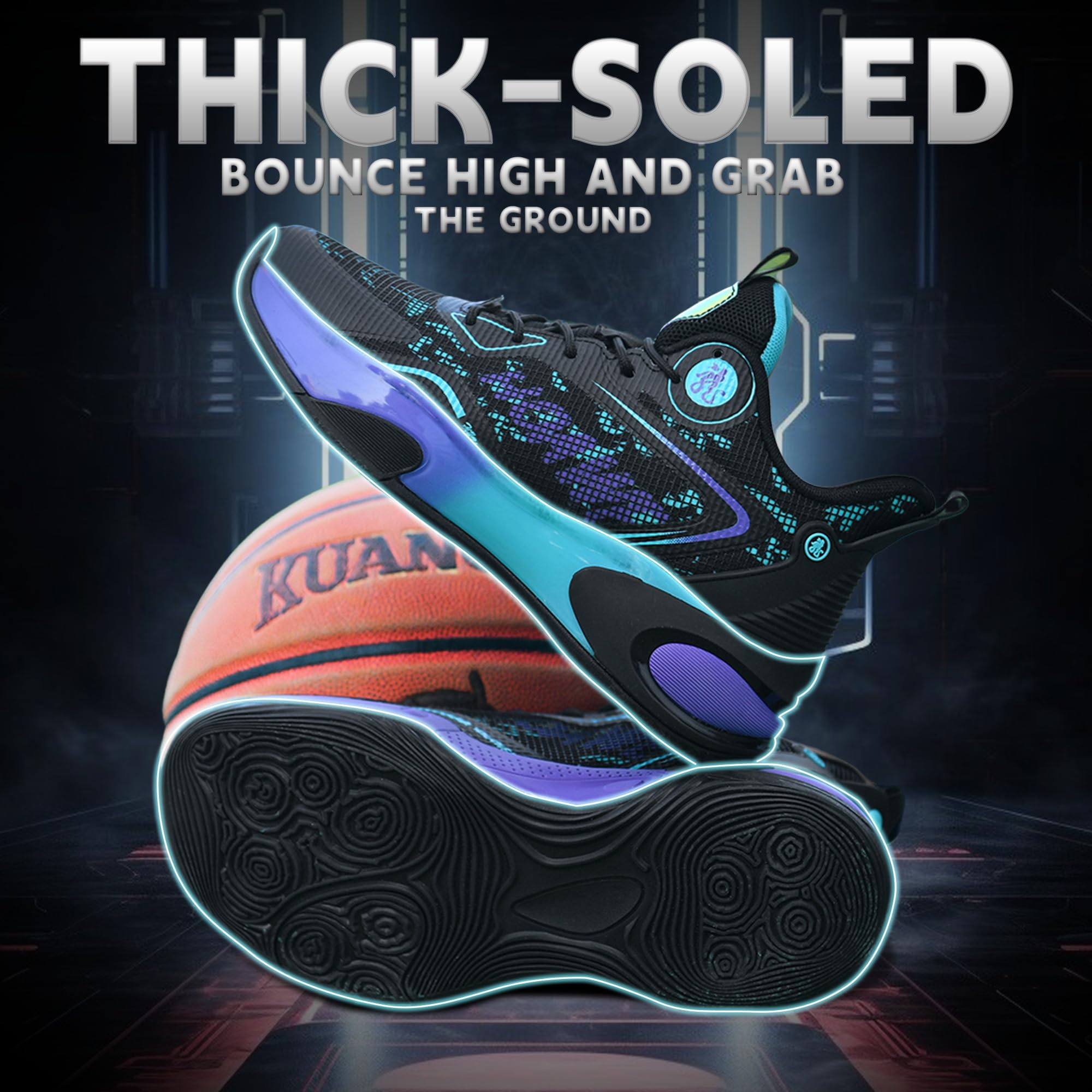 Zapatillas de Baloncesto de caña Alta con Degradado for Hombre: Malla Transpirable y Soporte Acolchado