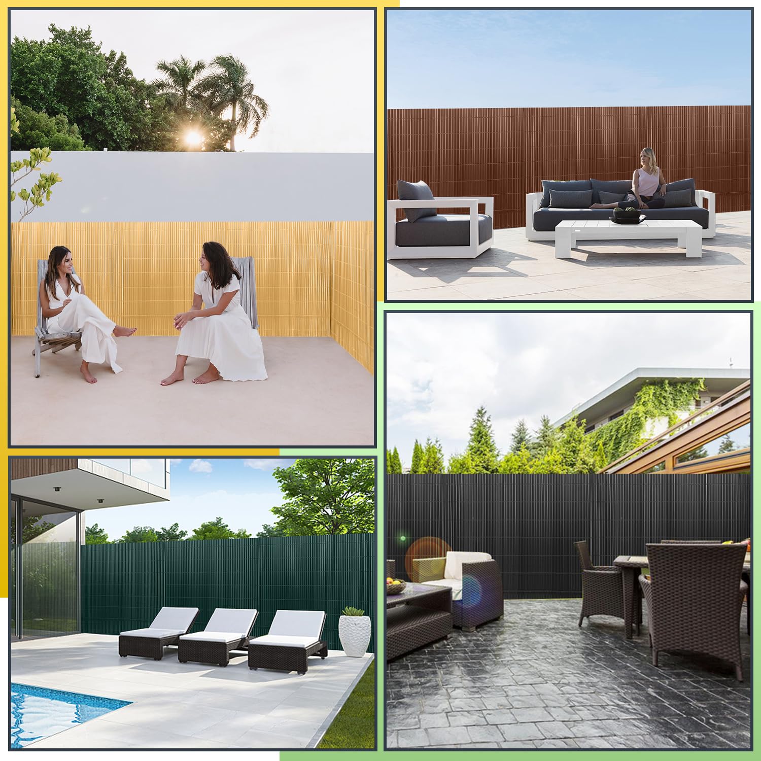 Brise-vue en PVC 160 x 500 cm, clôture de protection pour jardin avec serre-câbles, protection pour balcon et clôture, renforcement à 3 couches, revêtement de balcon, clôture de jardin