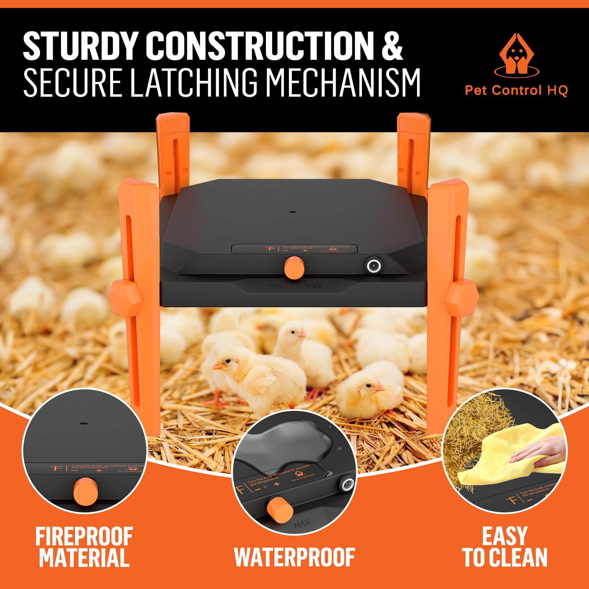 Pet & Livestock HQ Chicken Brooder Heater for Chicks - Chick Brooder Heat Plate - 12" x 12" Indoor Brooder Heating Kit with Adjustable Height and Temperature Display