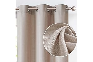 jinchan Taupe Linen Textured Curtains: 84" Taupe Elegance for Your Home