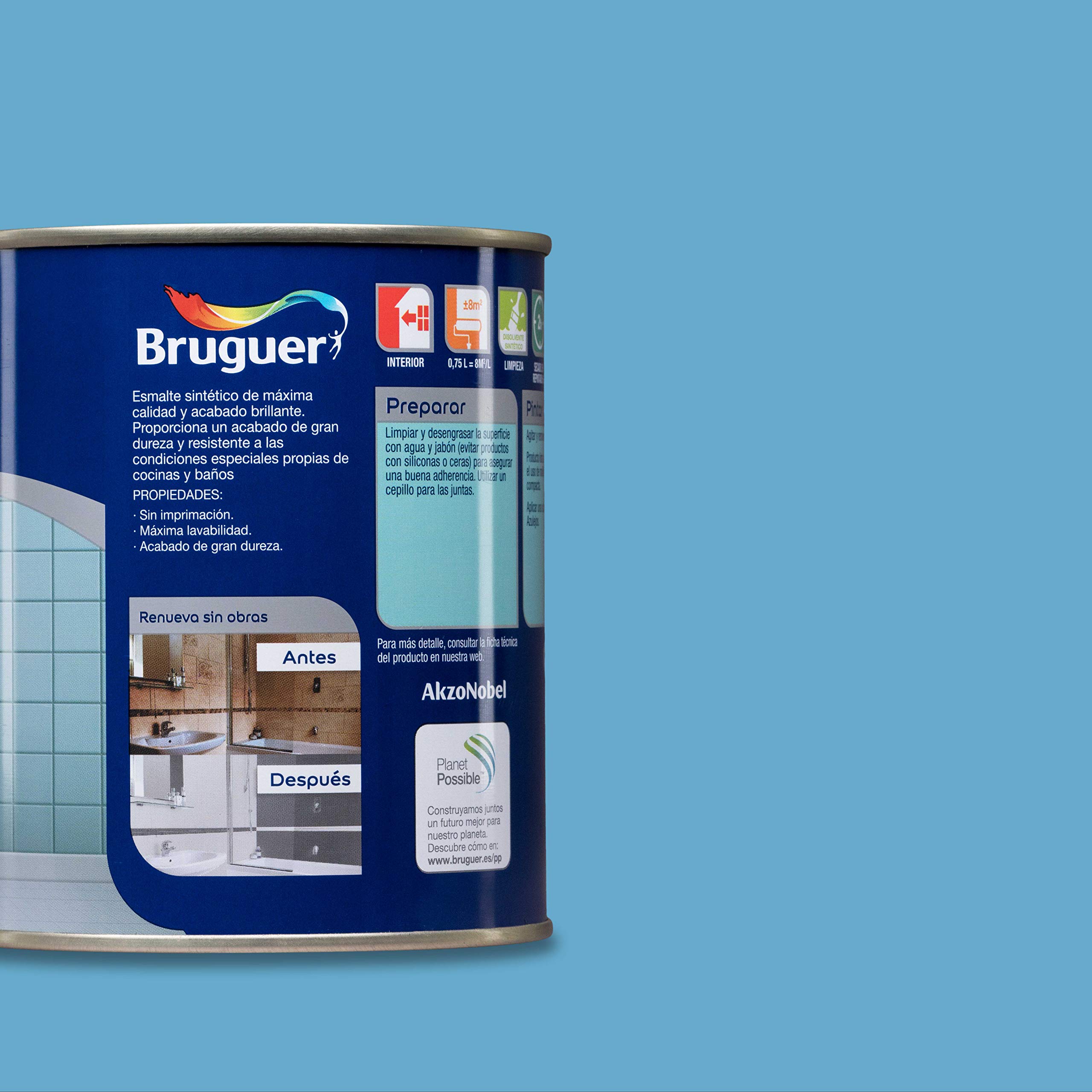Bruguer Esmalte para Azulejos Brillante Azul Pacífico 750 ml