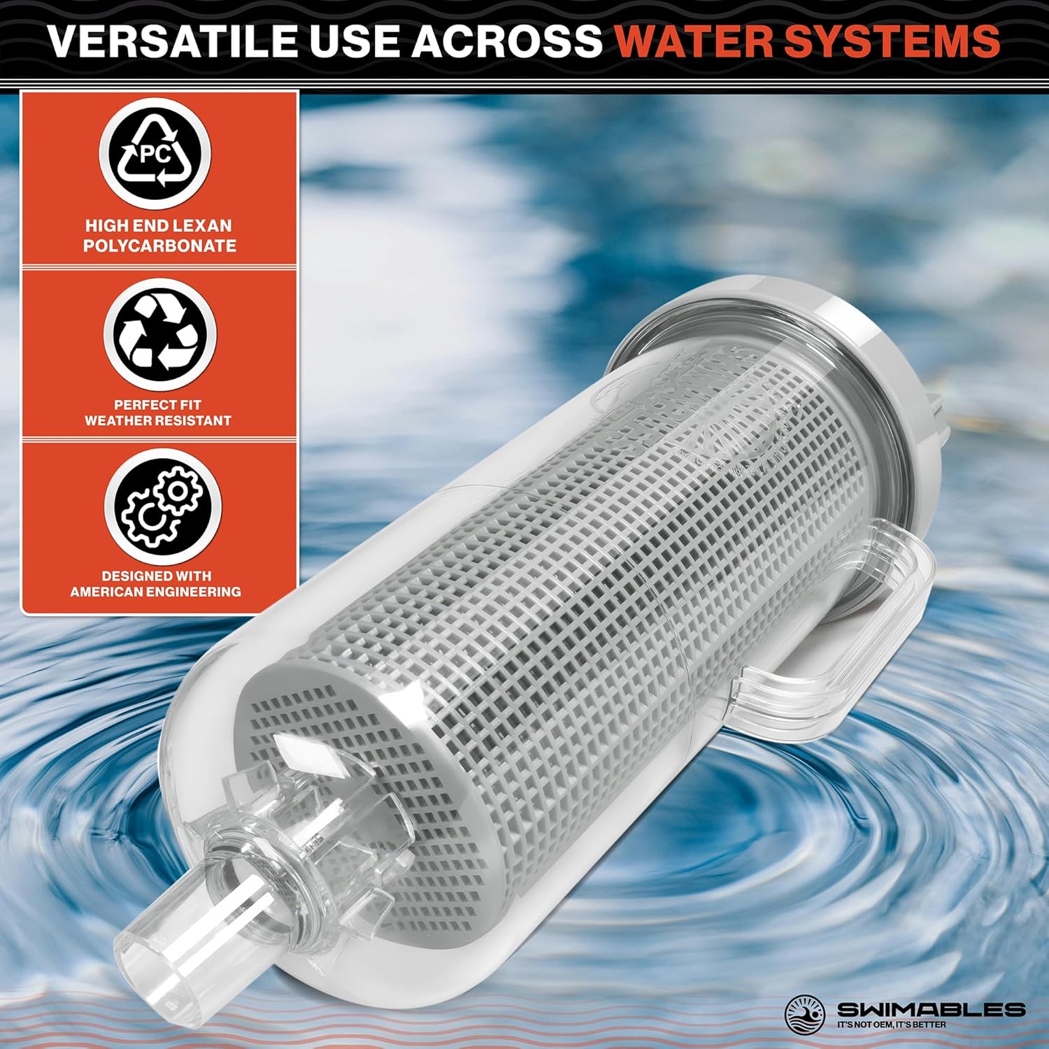 Swimables Heavy Duty Inline Pool Leaf Canister with Large Basket - Compatible with Hayward W530 Leaf Catcher - Durable Leaf Catcher for Pool Vacuum Systems - Ideal for Inground Swimming Pools