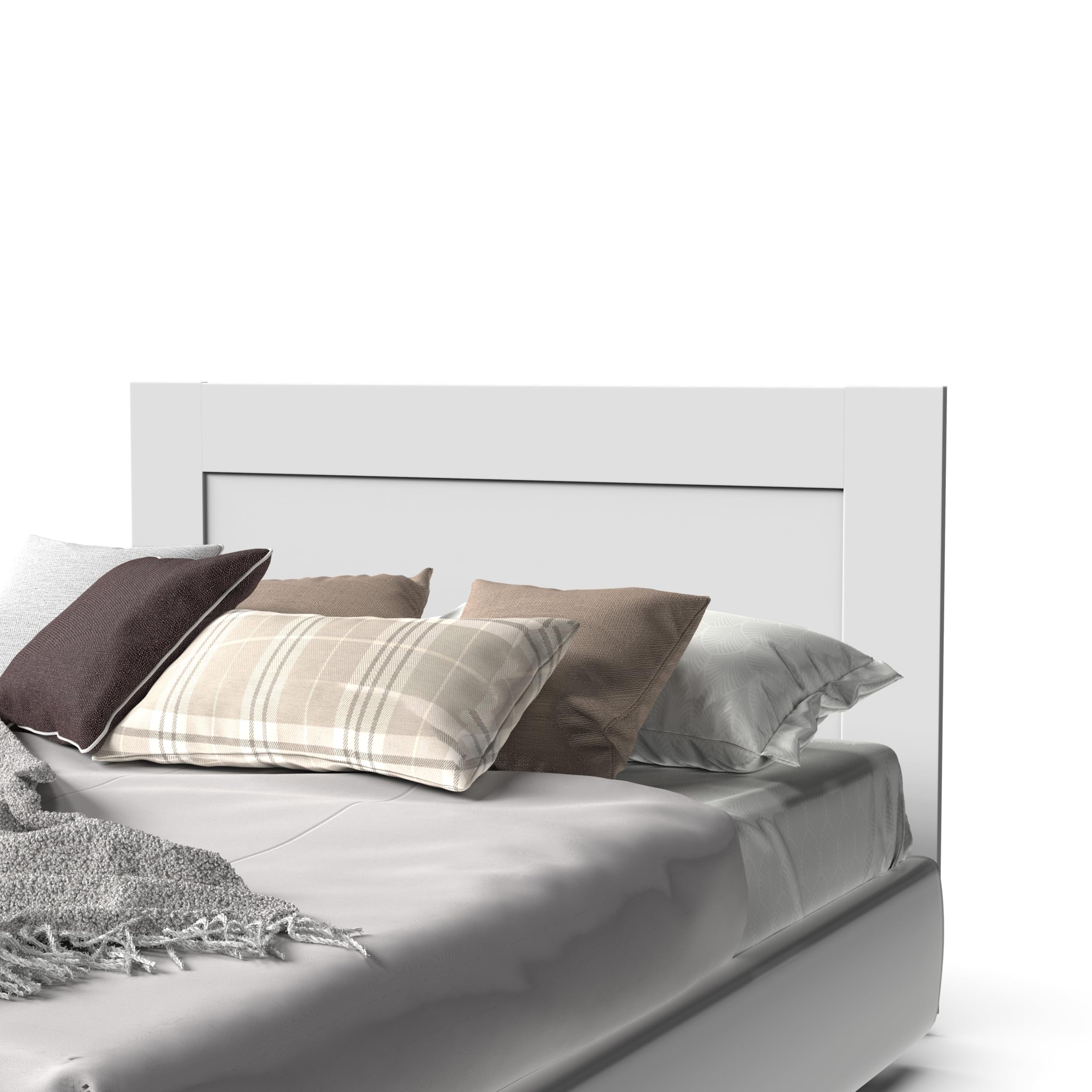 MUEBLES PITARCH | Cabecero Cama Doble de 150 Moderno, Blanco, 116x164x2,2cm, Dormitorio de Matrimonio, Vintage Tablas, Colección Aroa