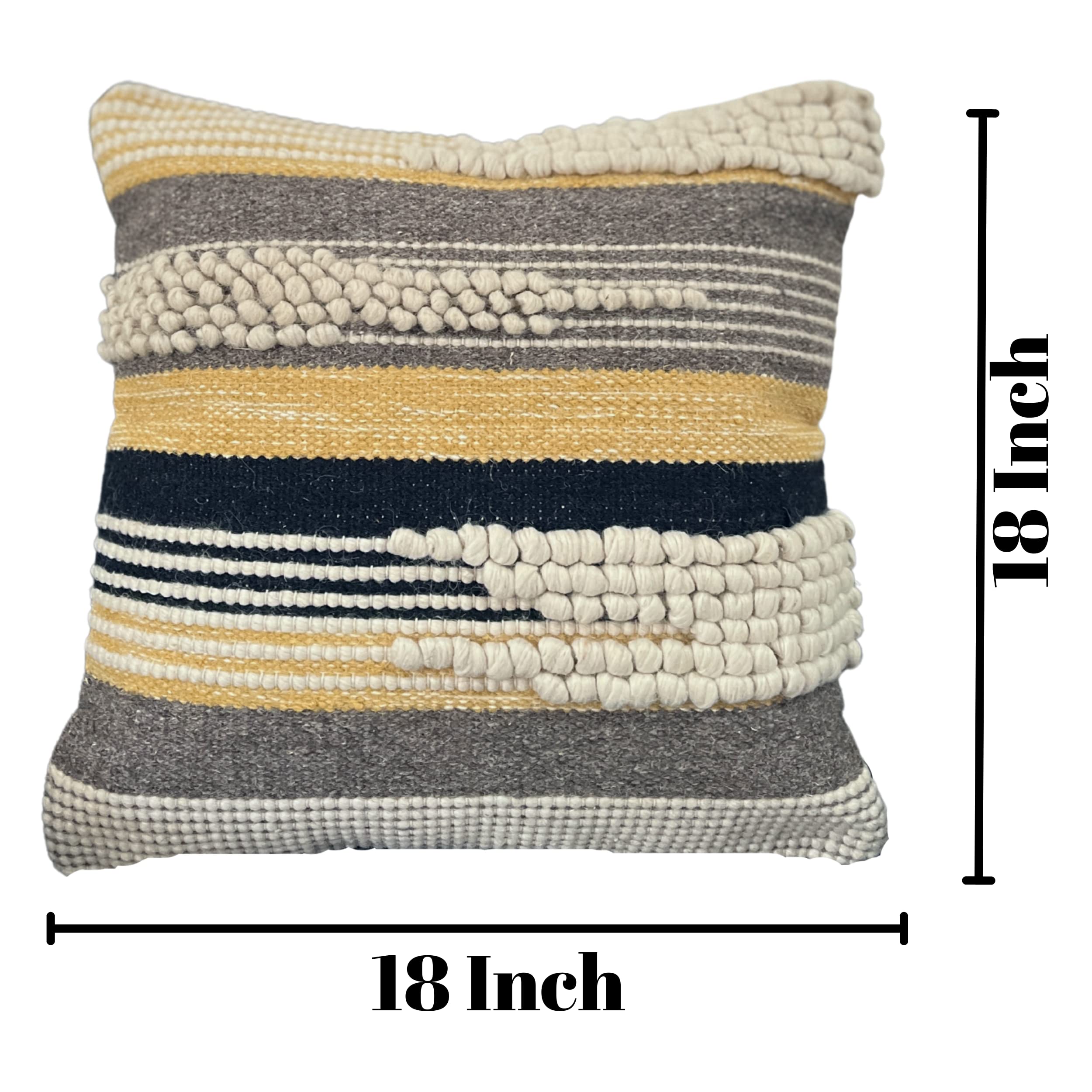 Funda de almohada cuadrada a rayas negras para sofá, cama, sofá, 18 x 18 pulgadas, decoración de otoño para decoración del hogar, estilo bohemio, rústico, decoración del hogar, fundas