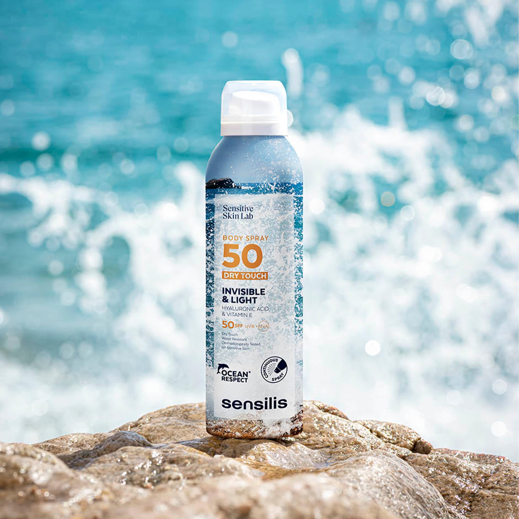 Sensilis - Duplo Body Spray Dry Touch SPF50, Protector Solar, con Ácido Hialurónico, Vitamina E y Aloe Vera, Calma, Hidrata, con Efecto Antioxidante, Apto en Pieles de Fototipos II y III - 2 x 200 ml