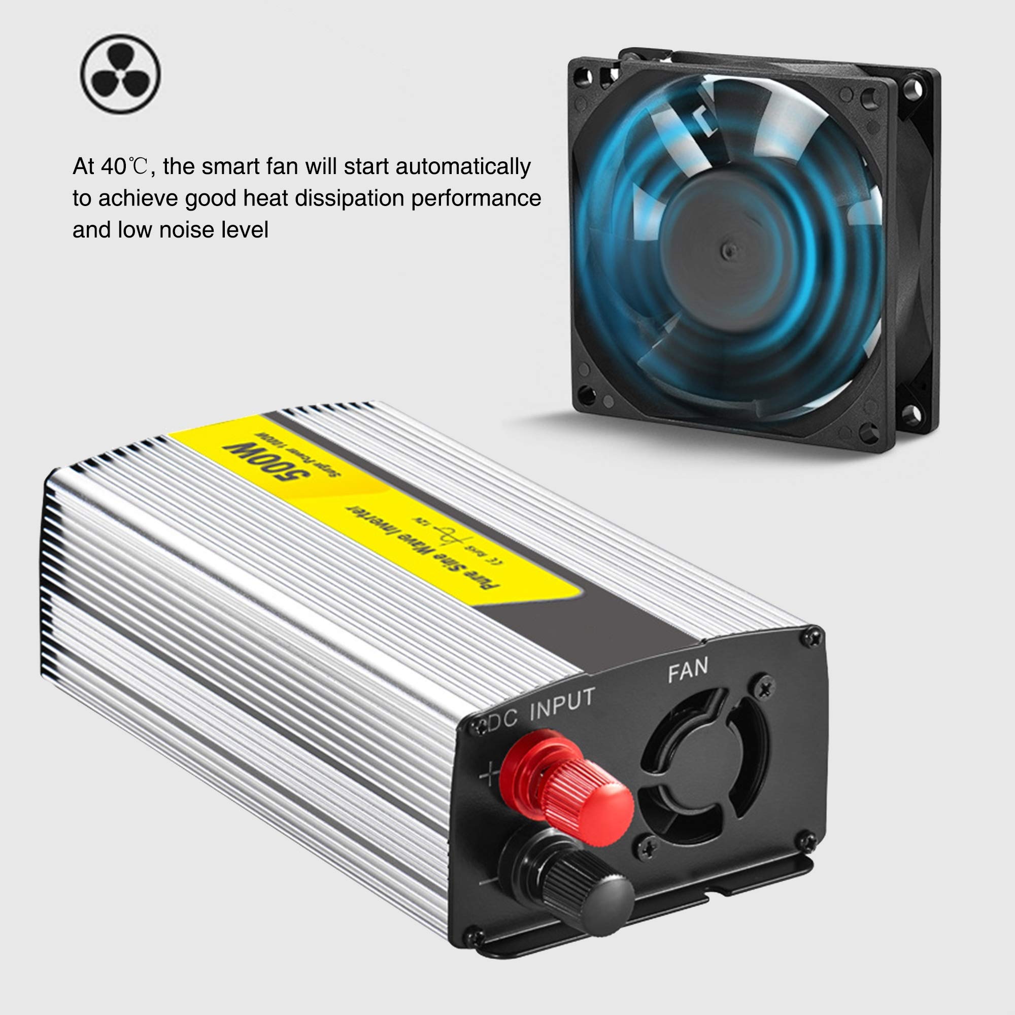 Inversor para Automóvil De 600 W, Inversor De Onda Sinusoidal Pura De CC 12V / 24V A CA 220V, con Puerto De Carga USB Y Toma De CA, Adaptador De Convertidor De Batería
